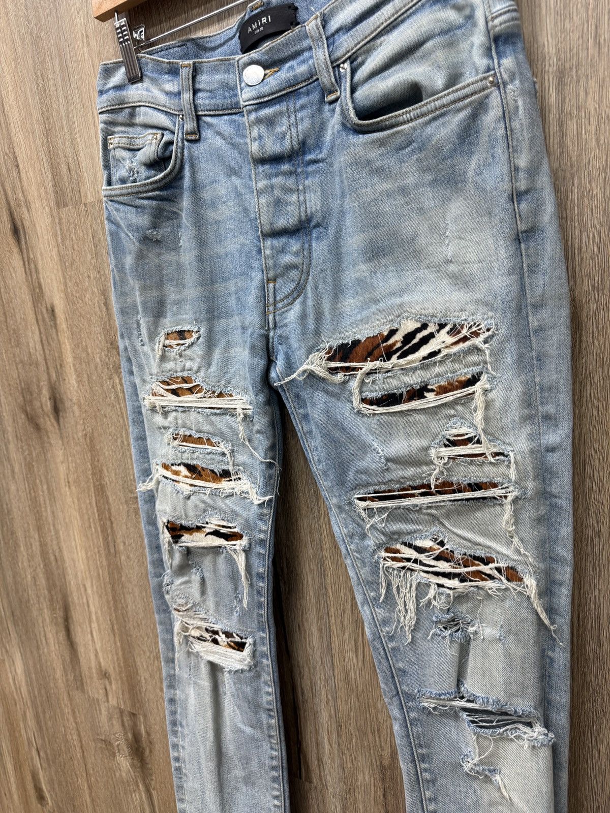 Amiri Amiri Blue Denim Cheetah MX1s Size US 30 / EU 46 - 4 Thumbnail
