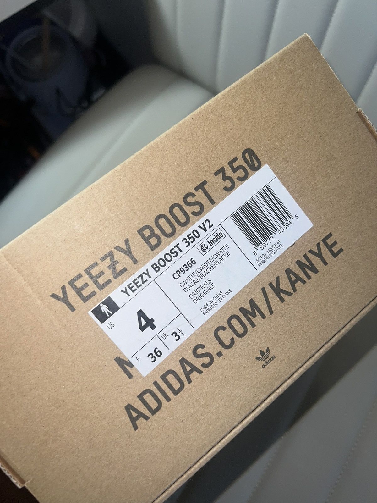 image of Adidas x Yeezy Season Yeezy Boost 350 V2 Shoes in White, Women's (Size 4)