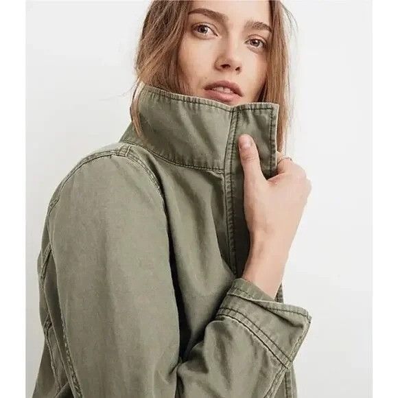 Madewell Madewell XS Olive Green Moto Military Army Utility Jacket PA Size XS / US 0-2 / IT 36-38 - 13 Thumbnail