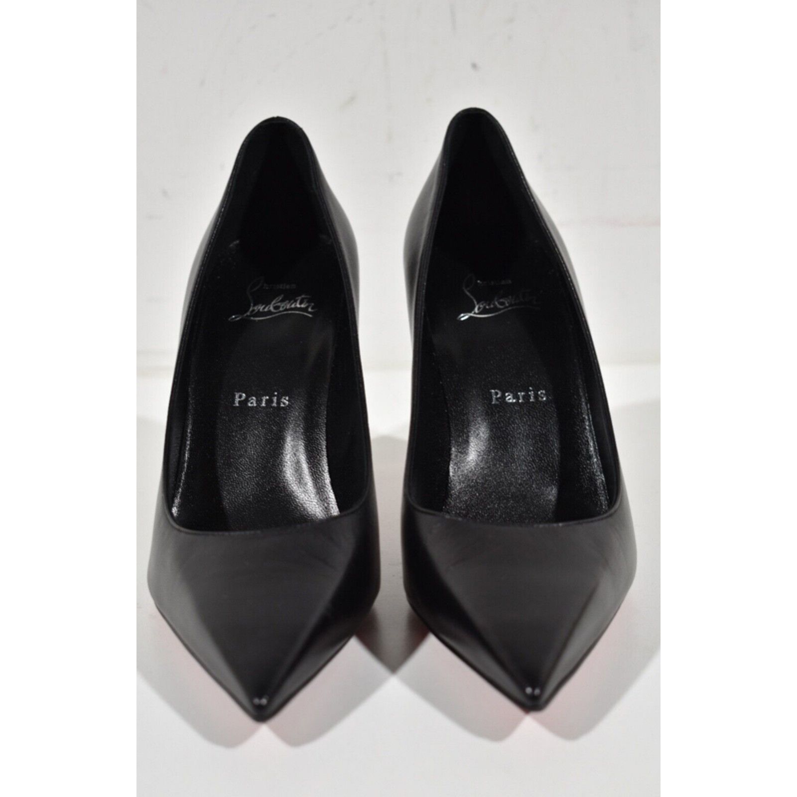 Christian Louboutin Condora 85 Black Kid Leather Pointed Toe Lower Heel Pump 35 Size US 5 / IT 35 - 5 Thumbnail