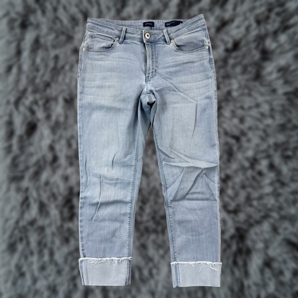 J. Jill J Jill Jeans Womens 6 Blue Cropped Cuffed 30x25 Mid Rise Denim Zip Preppy Boho Size 28" / US 6 / IT 42 - 1 Thumbnail