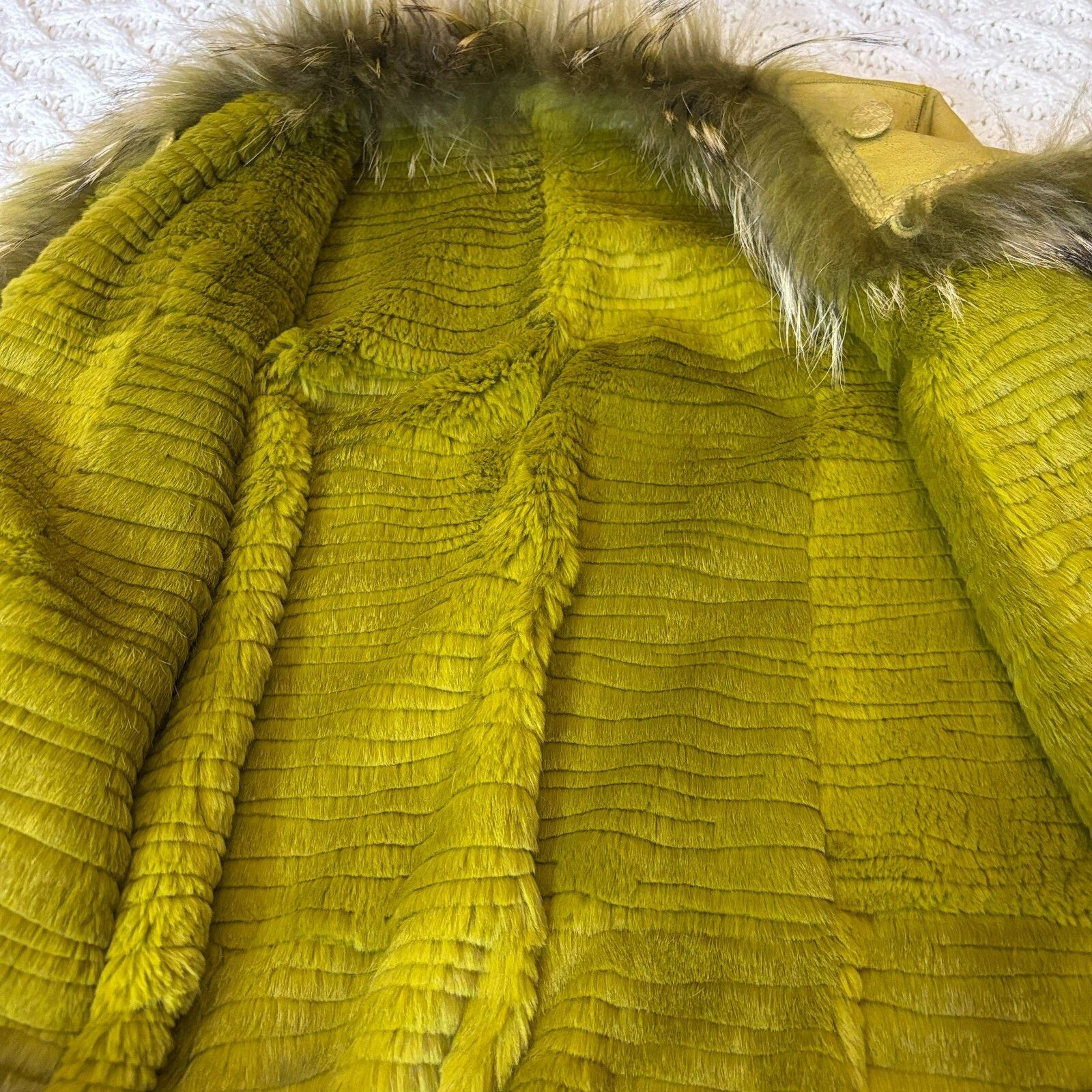 Other Rizal Reversible Fur Coat Olive Green 100% Rabbit Fox Fur & Size M / US 6-8 / IT 42-44 - 5 Thumbnail