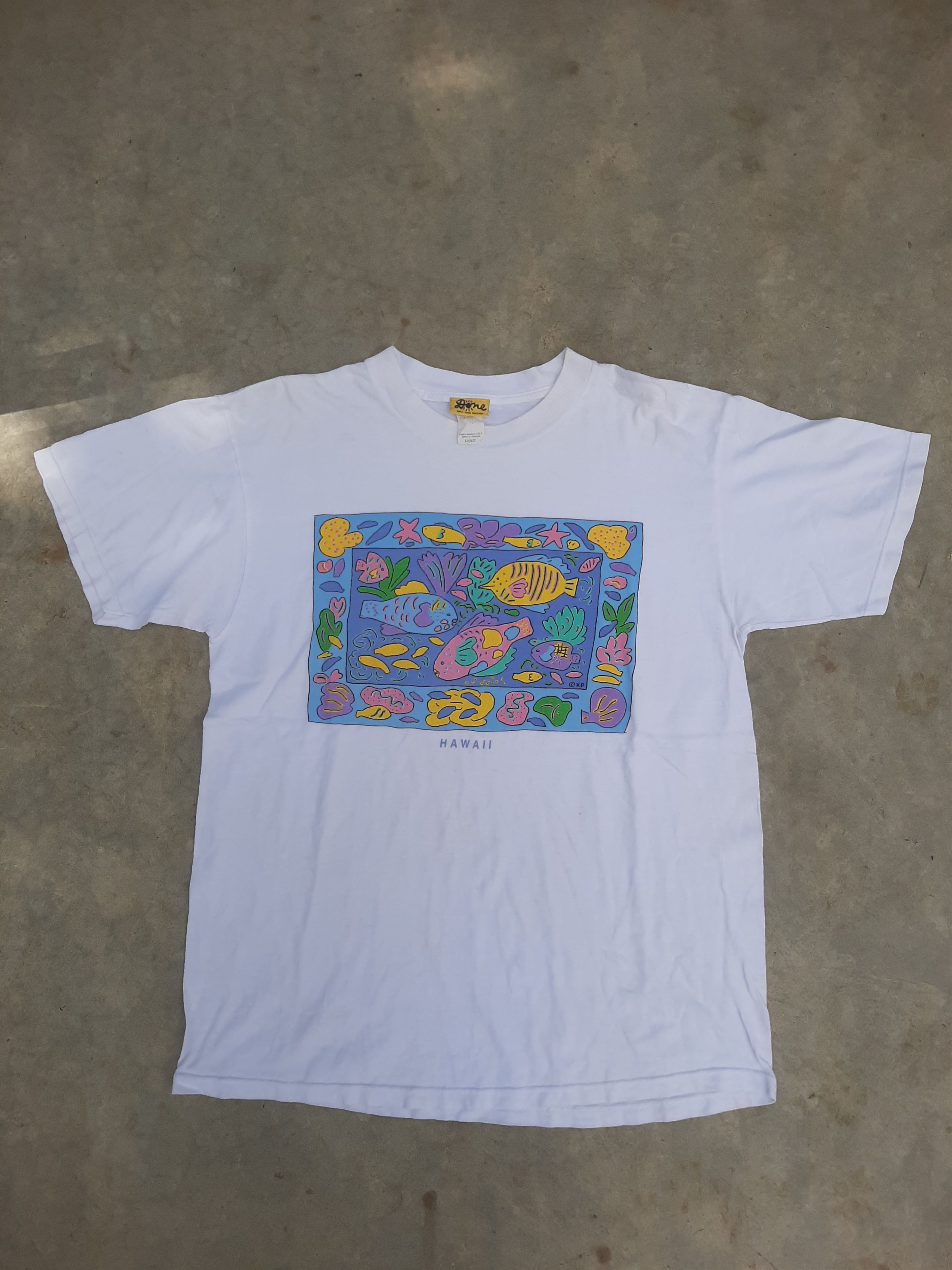 Vintage Vintage Ken Done Hawaii Fish art t shirt Size US L / EU 52-54 / 3 - 4 Thumbnail