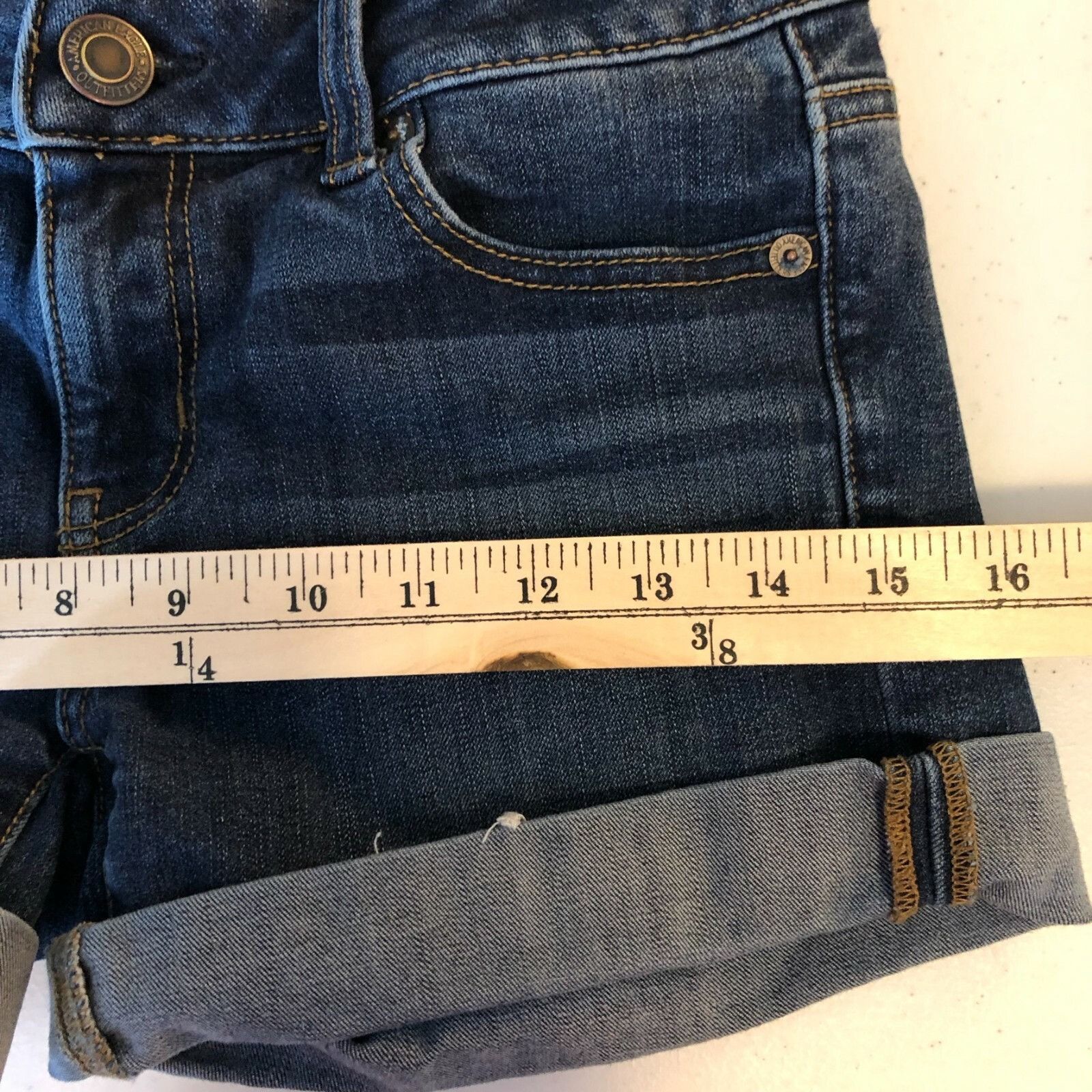 American Eagle Outfitters American Eagle Womens Midi Shorts Denim Cuffed Medium Wash S Size 25" / US 0 / IT 36 - 7 Thumbnail