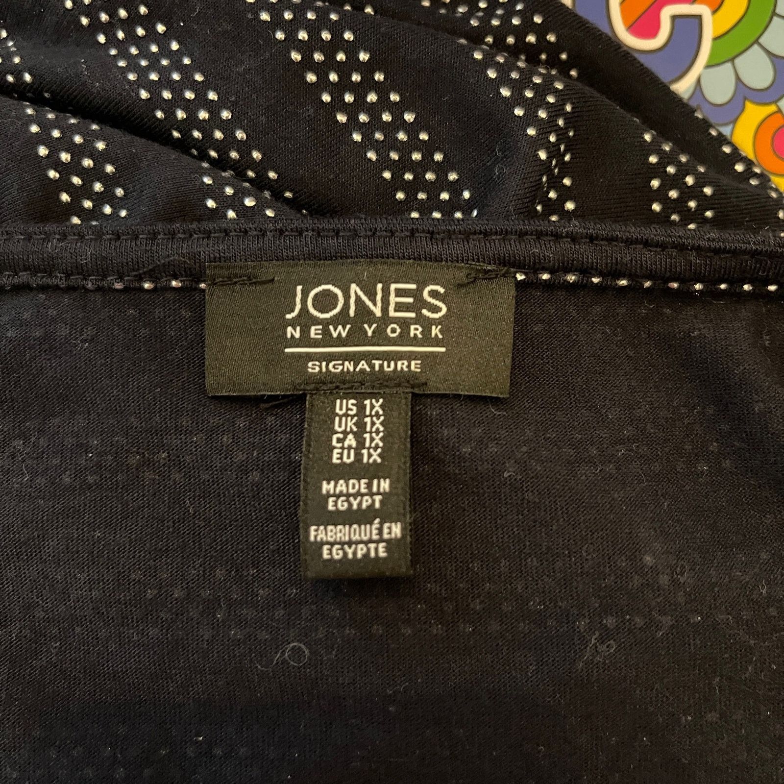 Jones New York Jones of New York 1X Black & Silver Long Sleeve Stripe JNY Size XL / US 12-14 / IT 48-50 - 6 Thumbnail