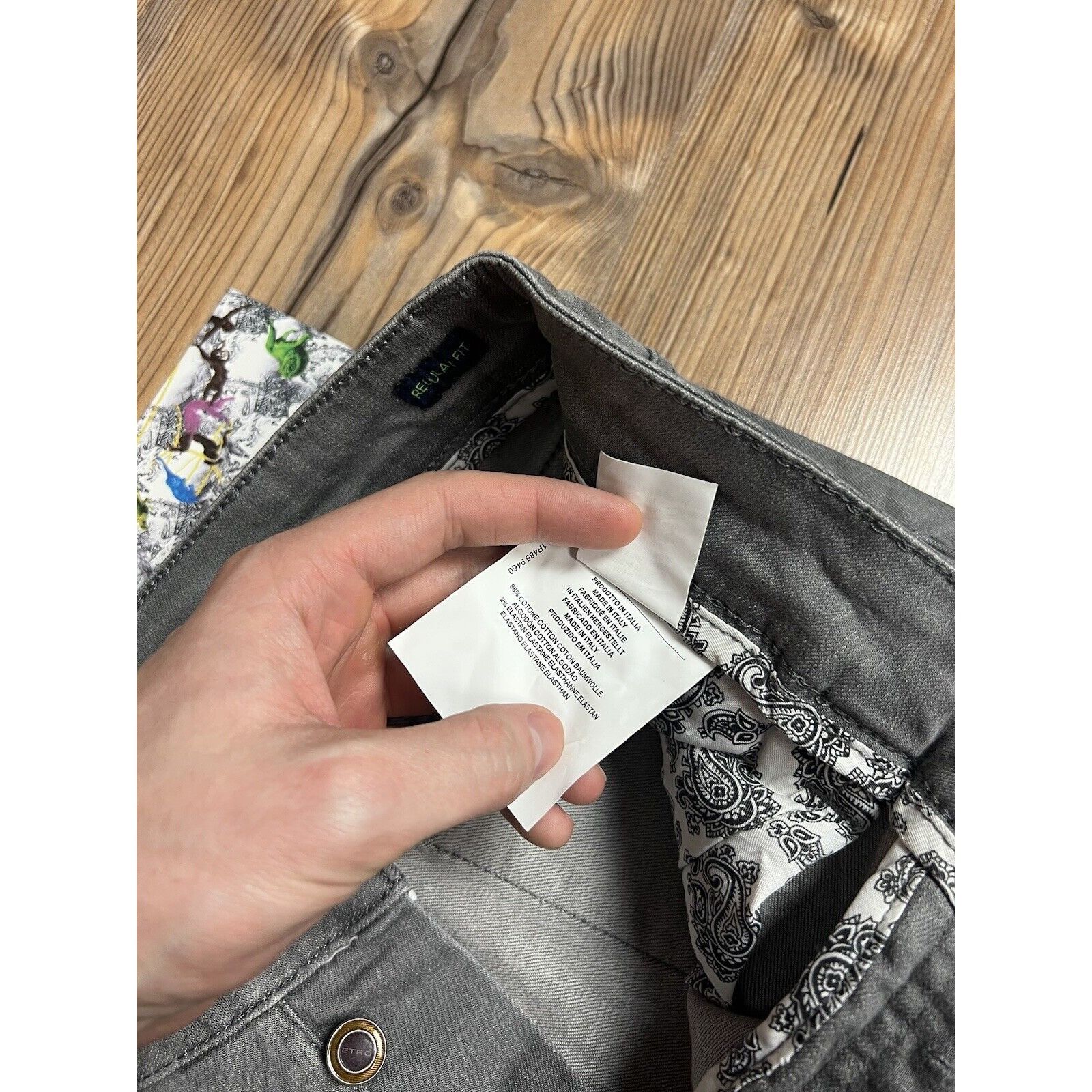 Etro NWT ETRO Paisley Men`s Gray Slim Fit Skinny Jeans Size 32 Size US 32 / EU 48 - 20 Thumbnail