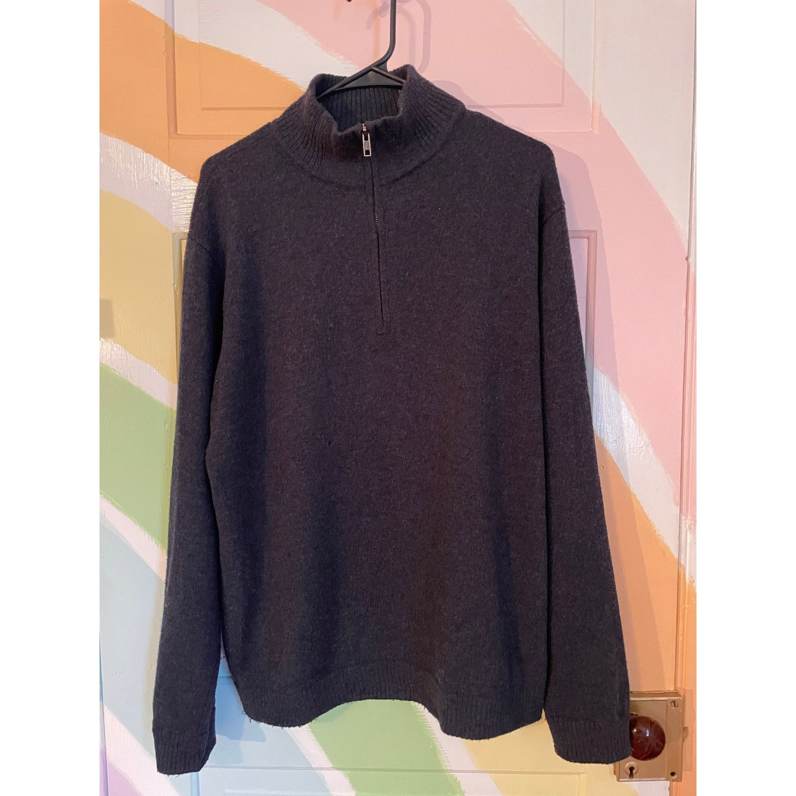 Patagonia Patagonia Lambswool Quarter Zip Sweater Men’s Large navy Size US L / EU 52-54 / 3 - 3 Thumbnail