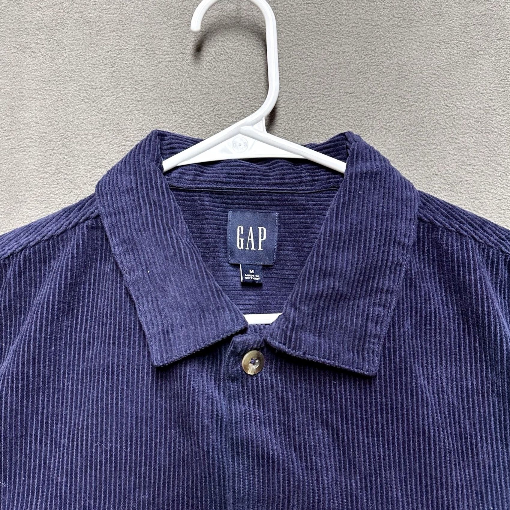 Gap GAP Shirt Mens Medium Eclipse Blue Button Up Corduroy Long Sleeve Size US M / EU 48-50 / 2 - 3 Thumbnail