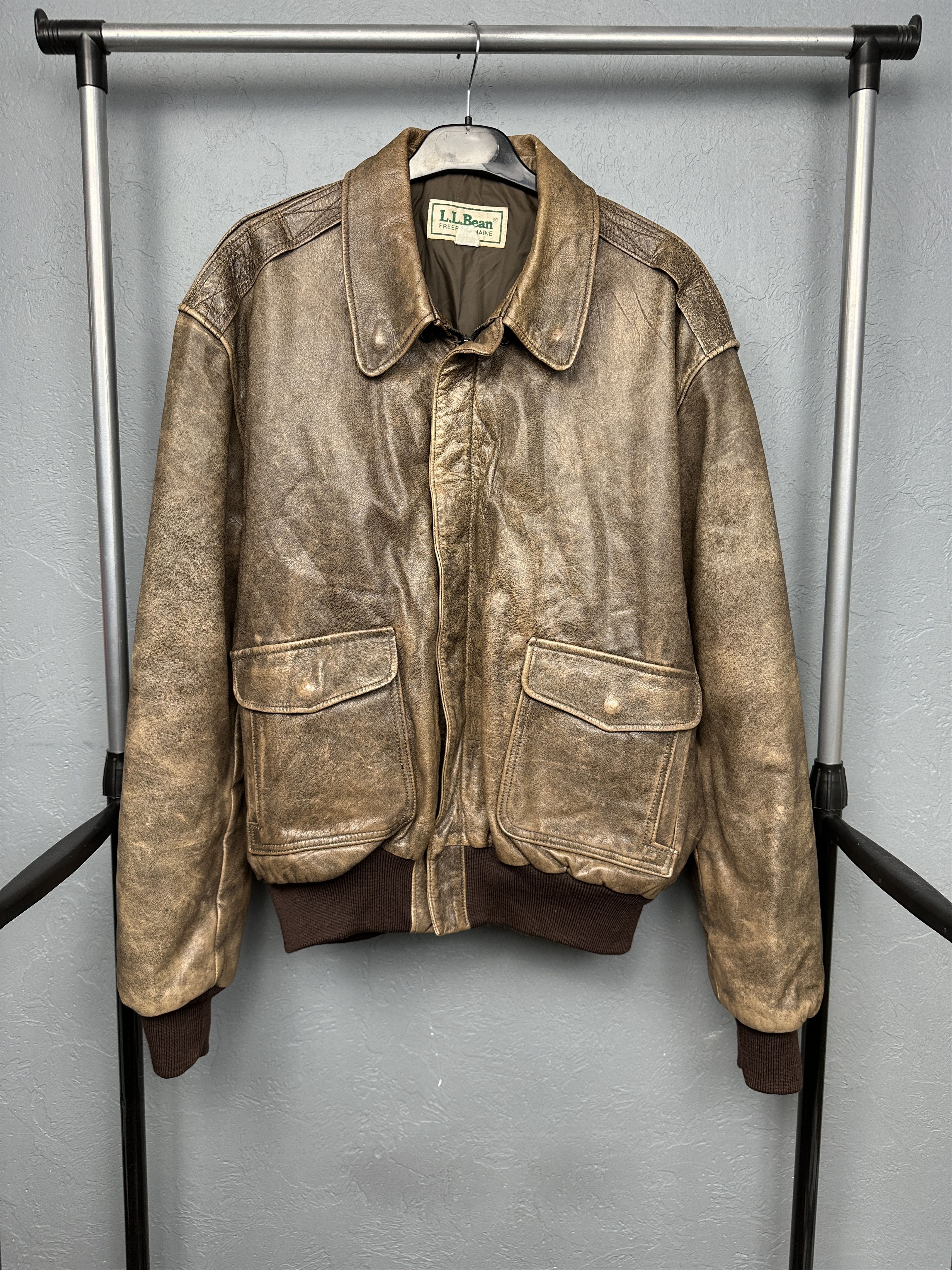 L.L. Bean L.L. Bean 90s Vintage Mens Goatskin Leather Flying Jacket Size US XL / EU 56 / 4 - 1 Thumbnail