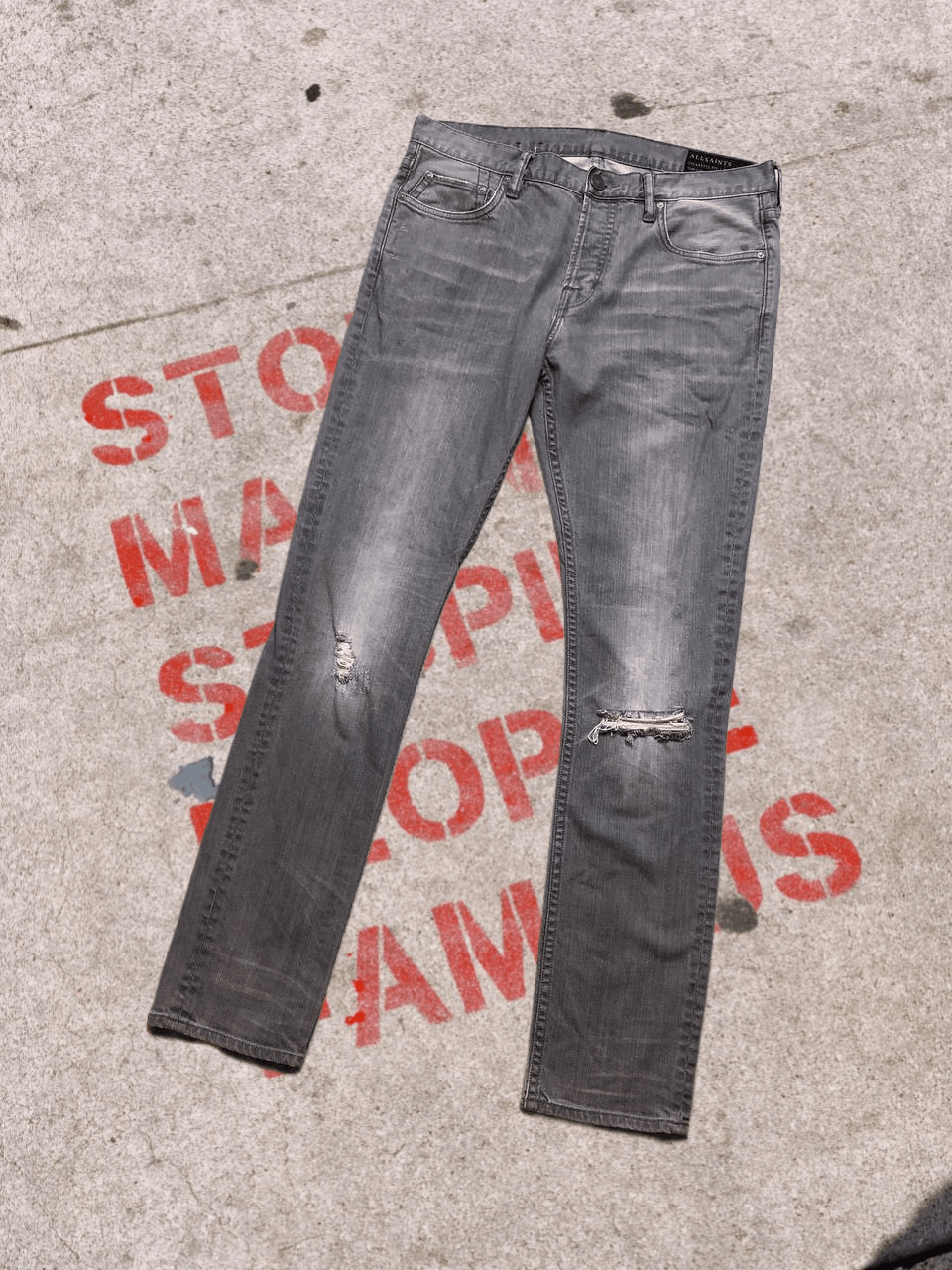 Allsaints ALLSAINTS Men’s Straight Fit Denim Jeans Everyday Wear W33 Size US 33 - 1 Thumbnail