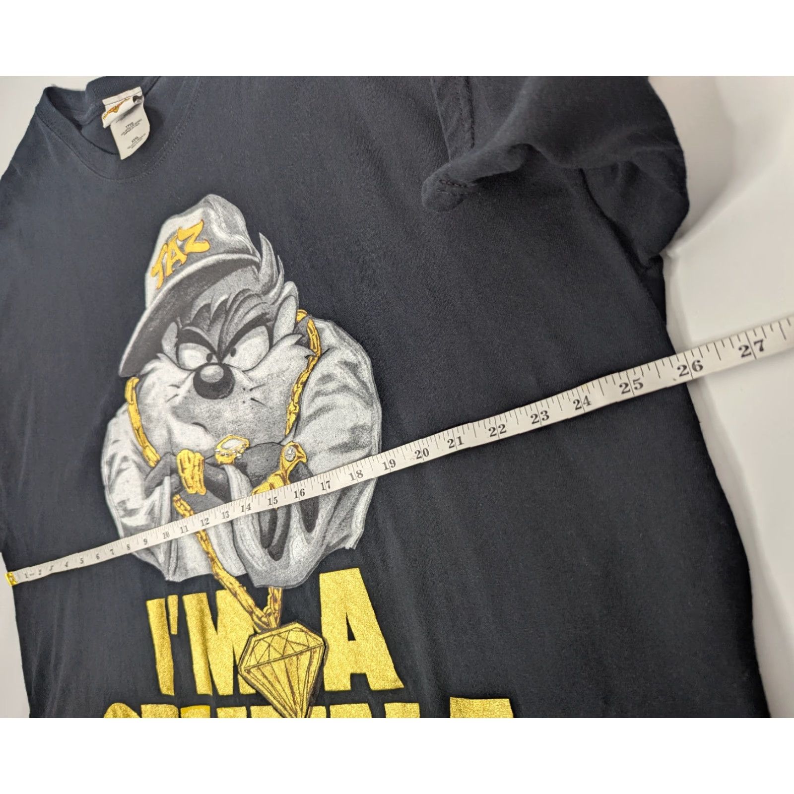 Vintage VINTAGE Looney Tunes Taz I'm A Stunna Shirt Sz 3XL Black Crew Neck Short Sleeve Men Graphic Print Logo Cartoon Hip Hop 2000s Tasman ia? Size US XXL / EU 58 / 5 - 5 Thumbnail