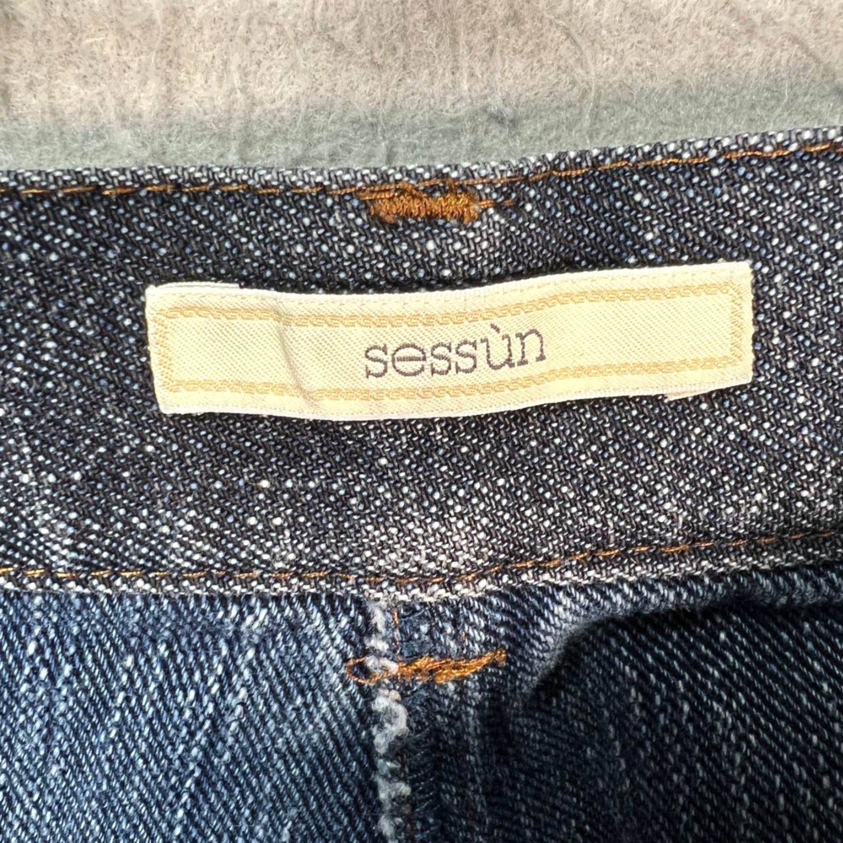 Vintage VINTAGE Sessùn Womens 38 Cookie High-Waist Straight-Leg Blue Denim Jeans Jeans Size 26" / US 2 / IT 38 - 3 Thumbnail