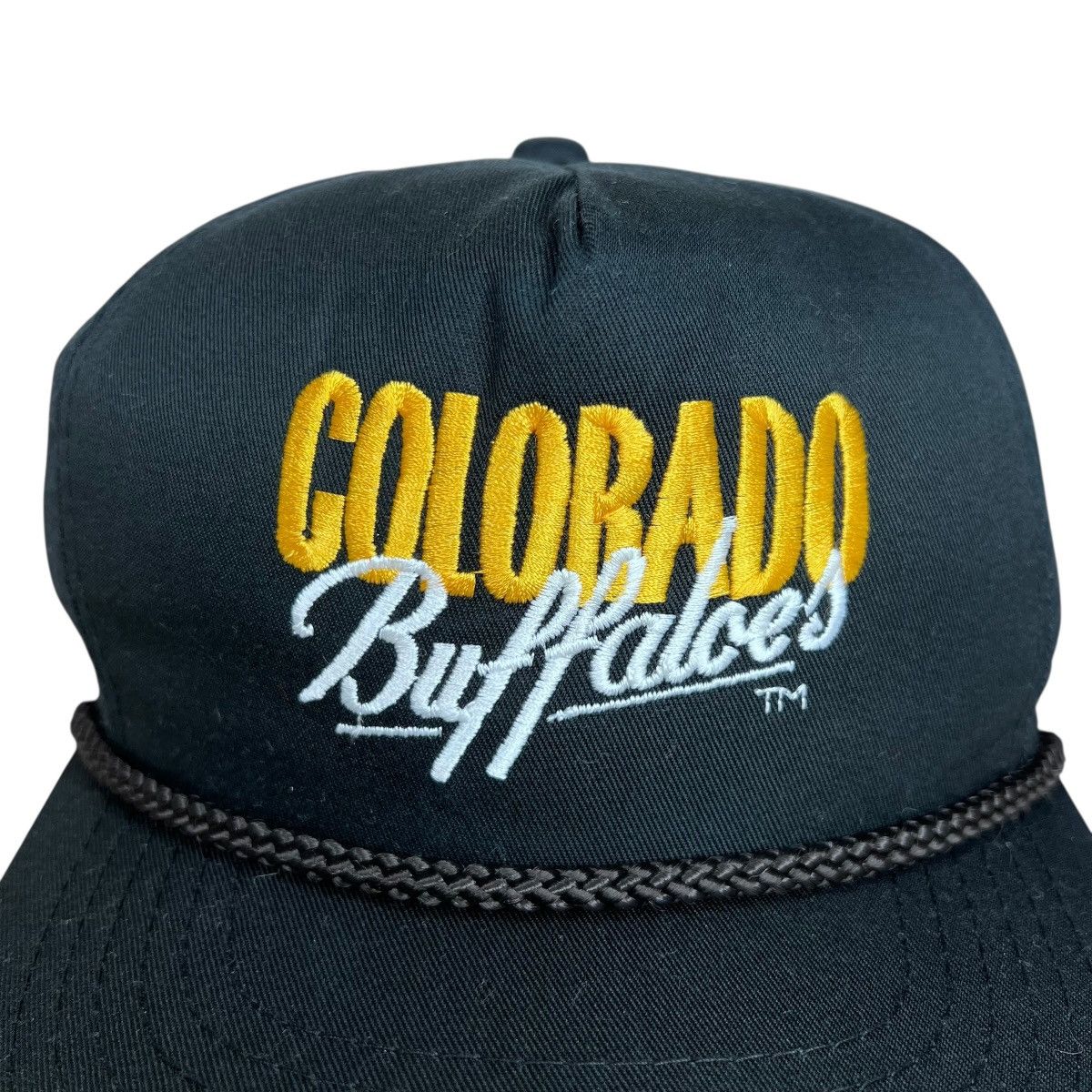 NCAA 1980s NCAA Colorado Buffaloes Black Embroidered Strap Back Size ONE SIZE - 3 Thumbnail
