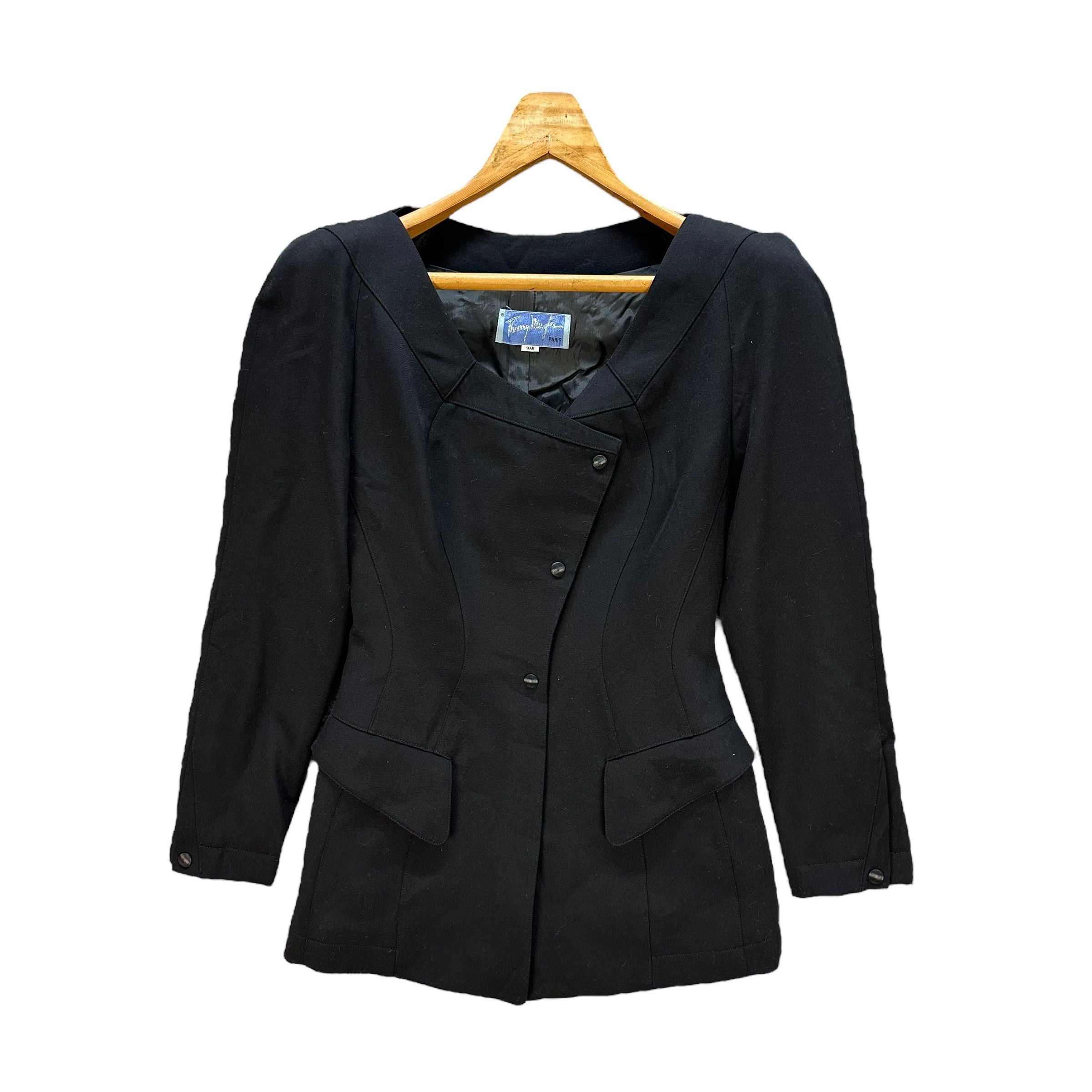 Thierry Mugler 80's THIERRY MUGLER Asymmetrical Jacket Collarless #A56-1279 Size S / US 4 / IT 40 - 1 Thumbnail