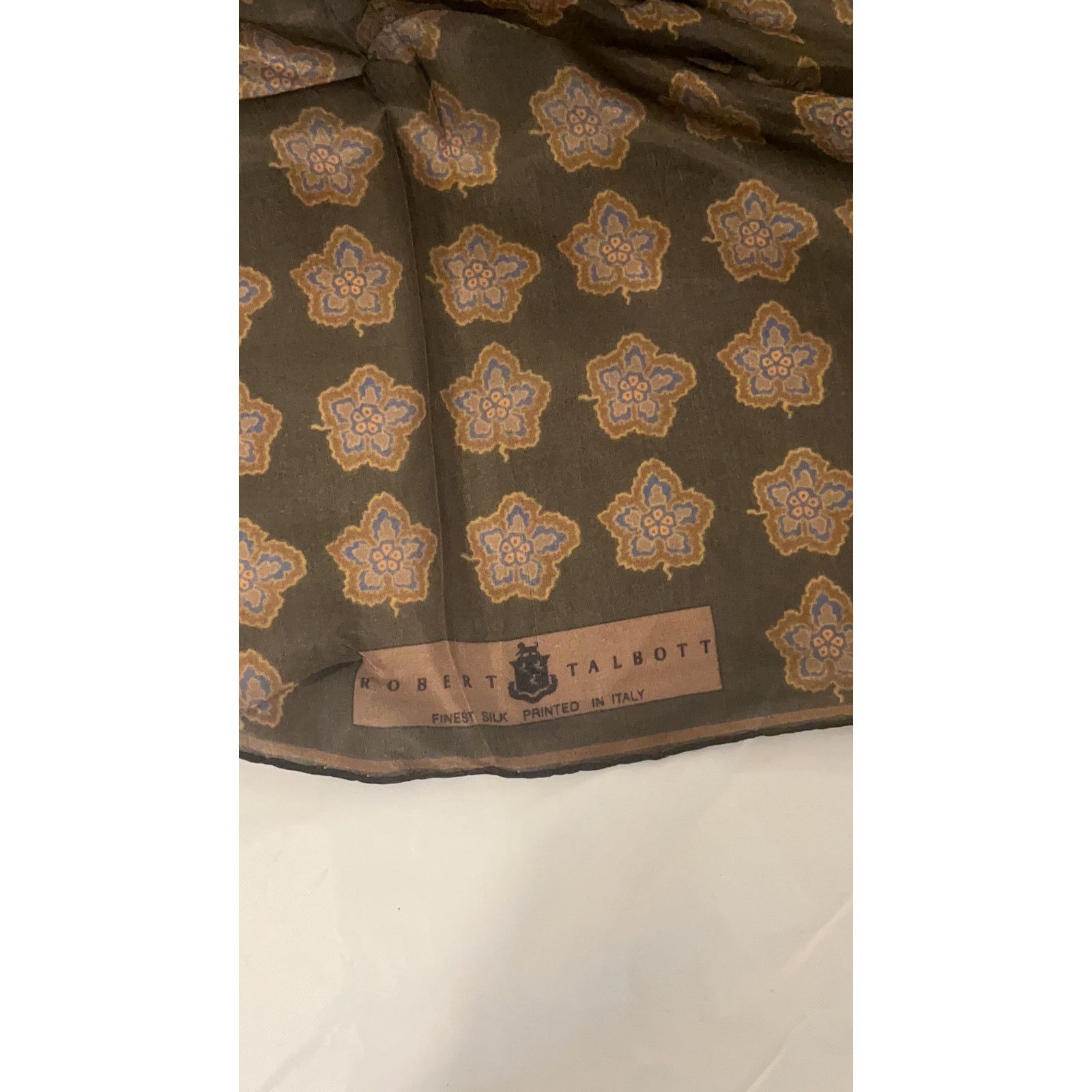 Robert Talbott ROBERT TALBOTT Fine Silk Scarf - Brown / Blu - Semi Sheer Size ONE SIZE - 11 Thumbnail