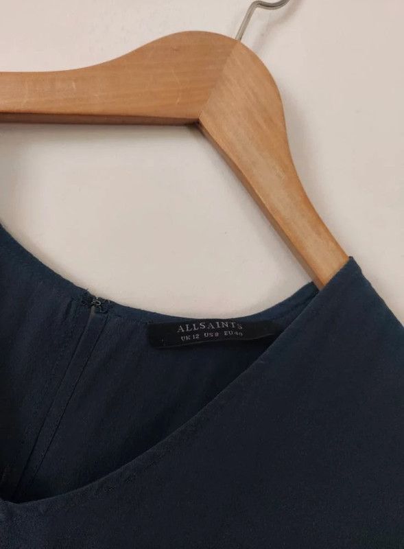 Allsaints AllSaints navy silk blend dress 12 Size M / US 6-8 / IT 42-44 - 2 Thumbnail