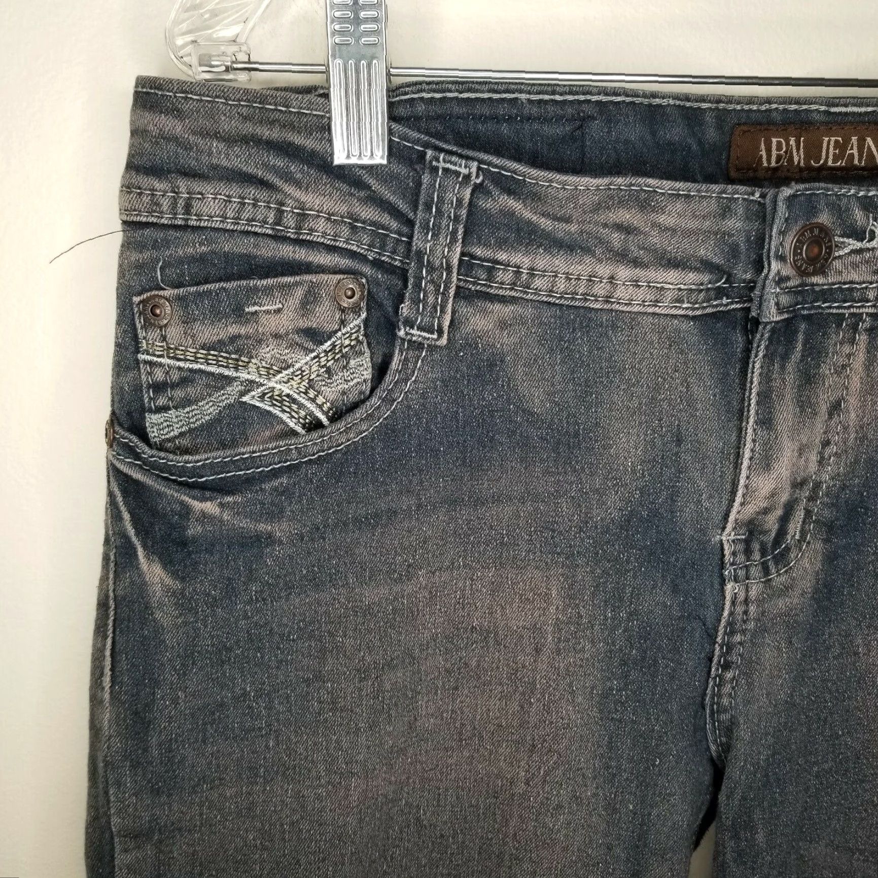 Vintage ABM Jeans Distressed Skinny Jeans Size 13 Womens Blue Purple Size 34" / US 12 / IT 48 - 4 Thumbnail
