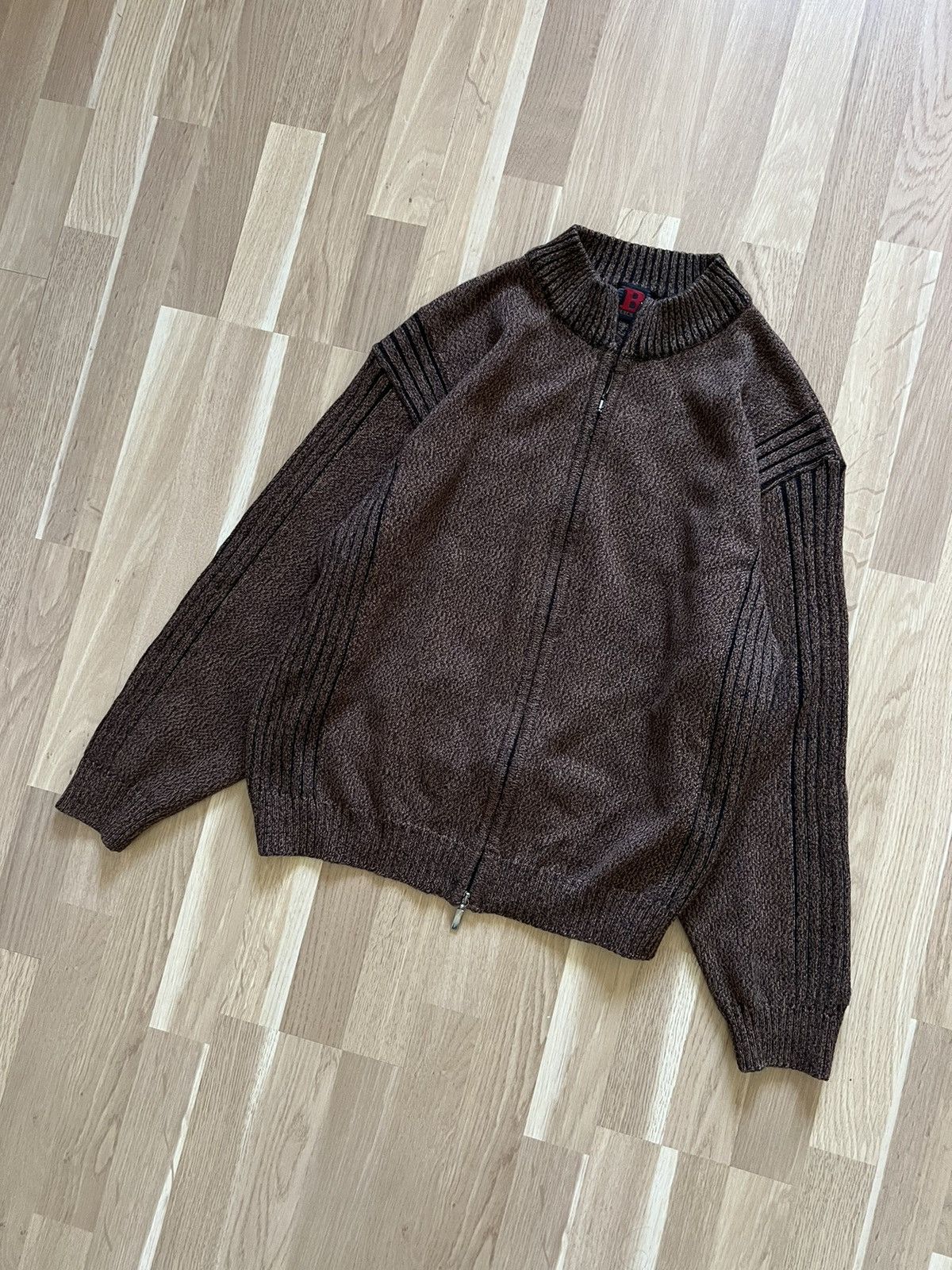 Designer × Vintage Vintage dolce Gabbana style zip sweater punk brown 90s Size US L / EU 52-54 / 3 - 2 Thumbnail