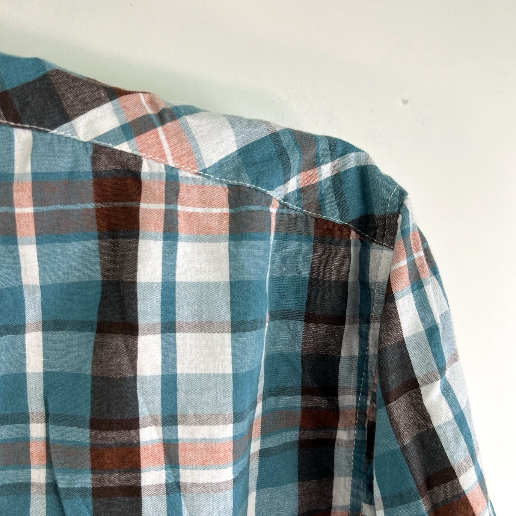 Ecko Unltd. ECKO Unltd. Plaid Button-Up Shirt Mens 6XB Teal Short Sleeve Big & Tall 64 in Chest Cotton Button-Up Casual Workwear 90s Colorful Size US XXL / EU 58 / 5 - 3 Thumbnail