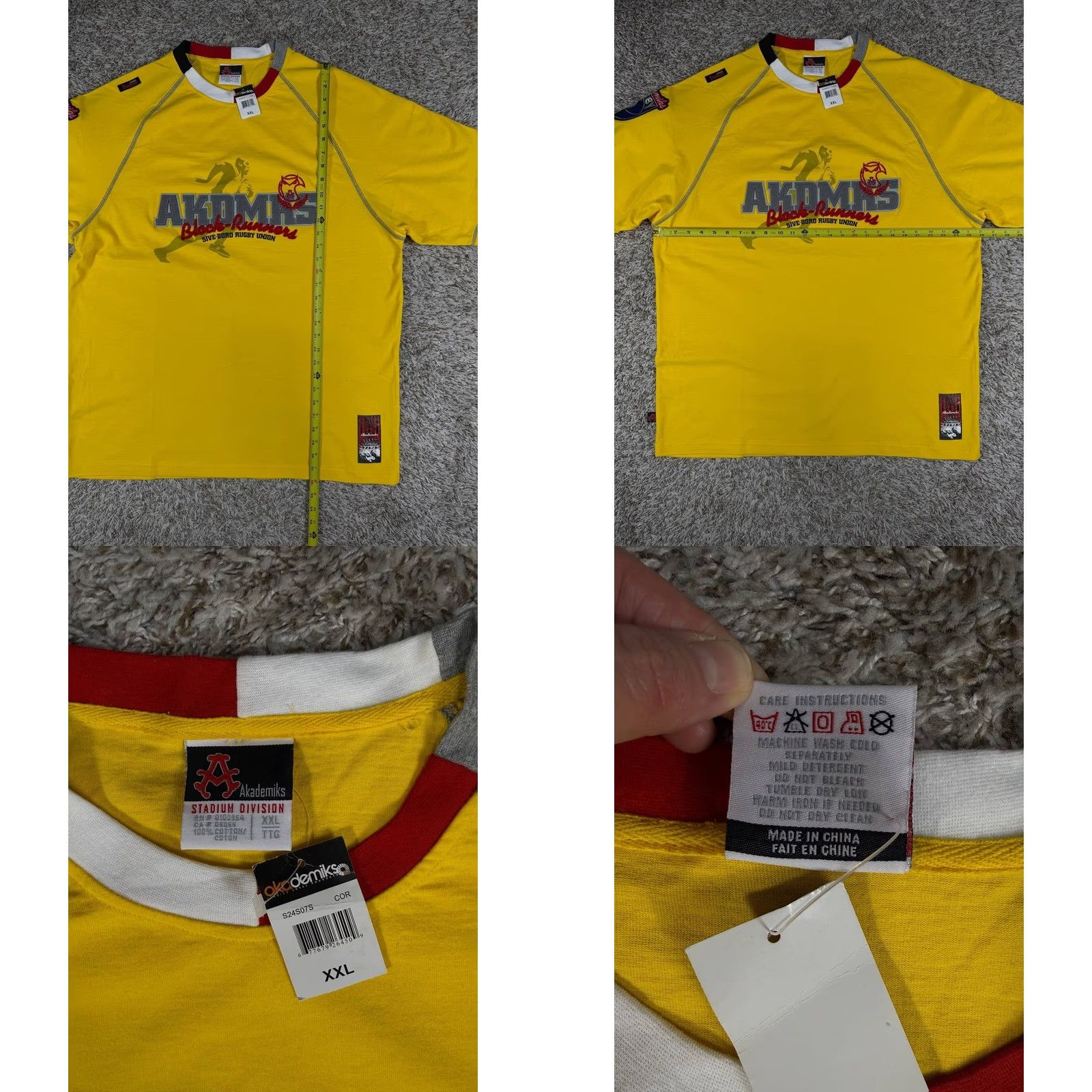 Akademiks VINTAGE Akademiks AKDMKS T-Shirt Rugby Patch Black-Yellow XXL Y2K Hip Hop Skate Men Mens Size US XXL / EU 58 / 5 - 8 Thumbnail