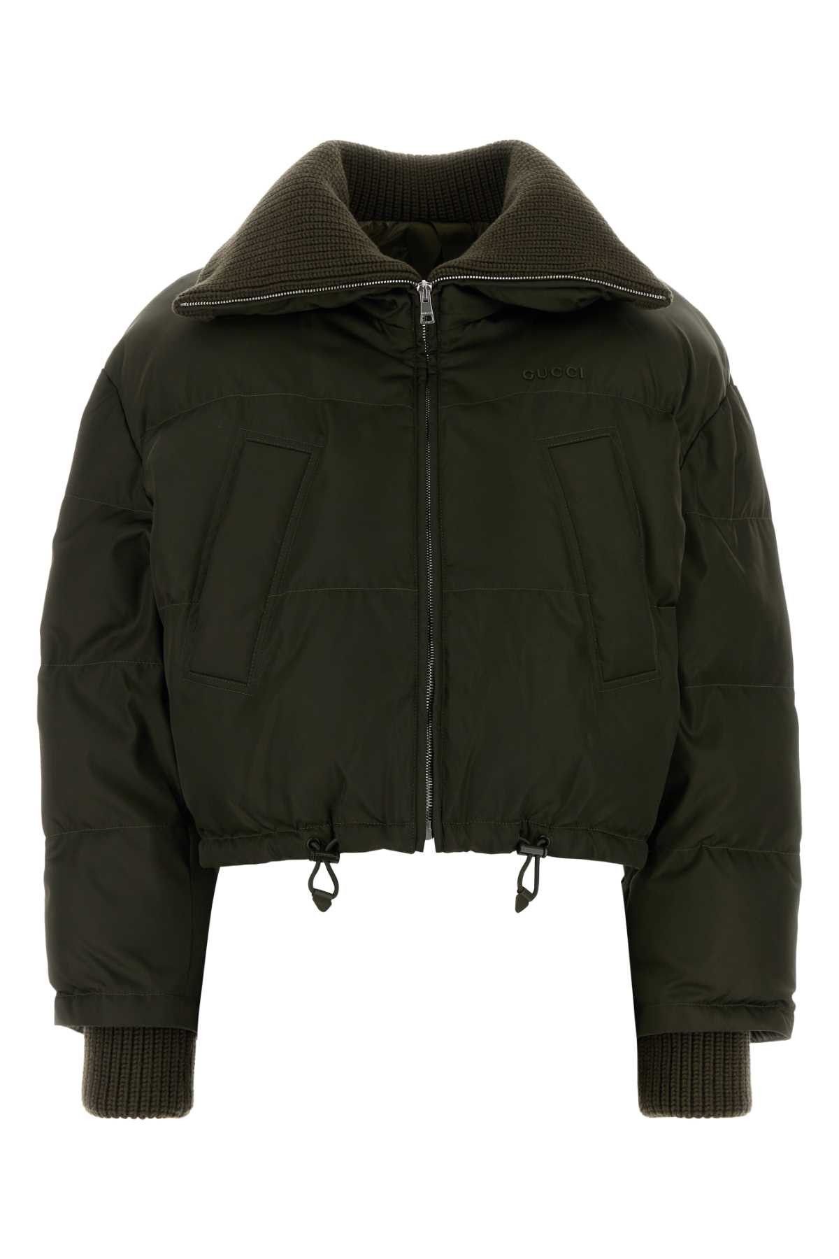 Gucci Olive Green Gabardine Padded Jacket Size XS / US 0-2 / IT 36-38 - 1 Thumbnail