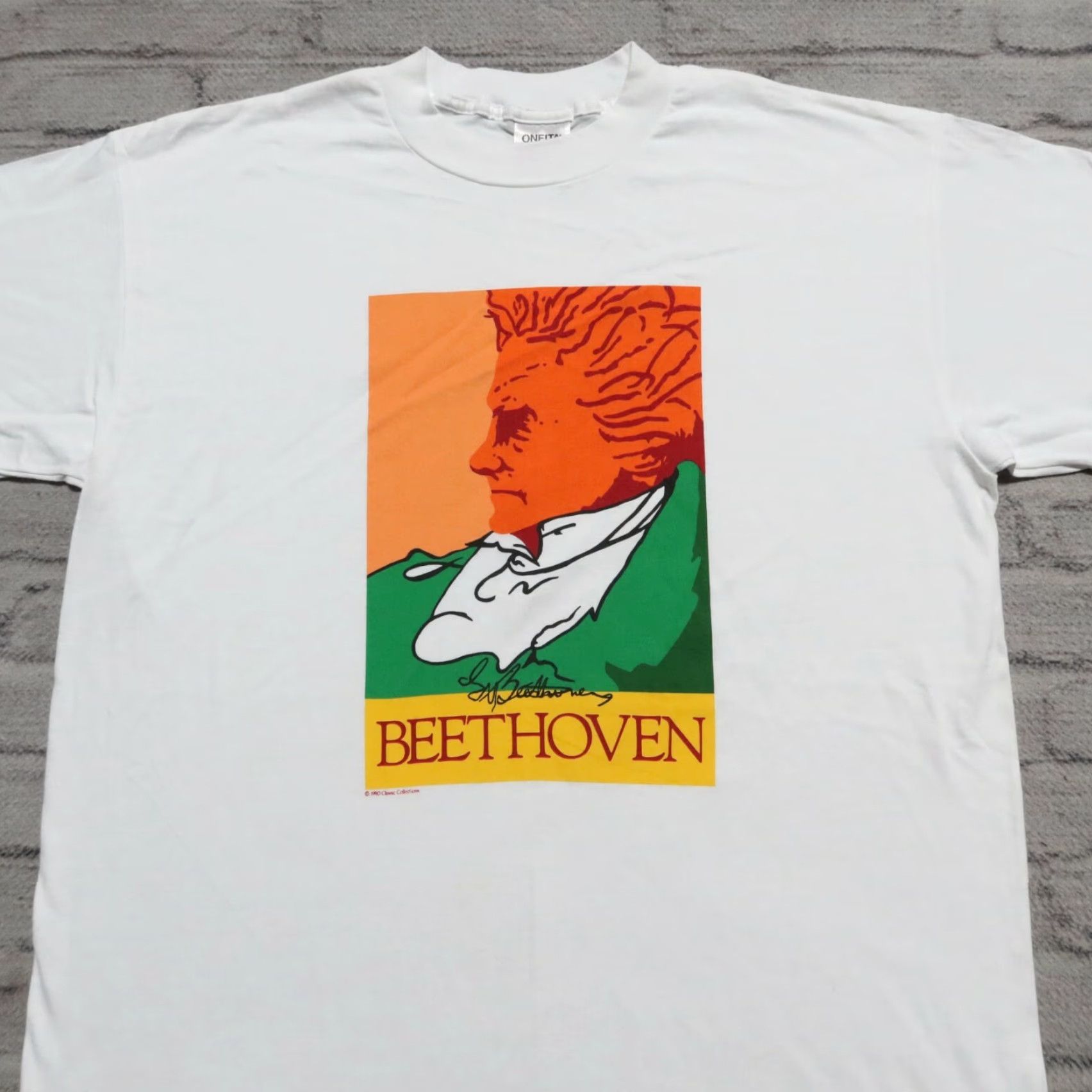 Vintage Vintage Oneita Beethoven Shirt XXL Men White 90s Size US XXL / EU 58 / 5 - 2 Thumbnail