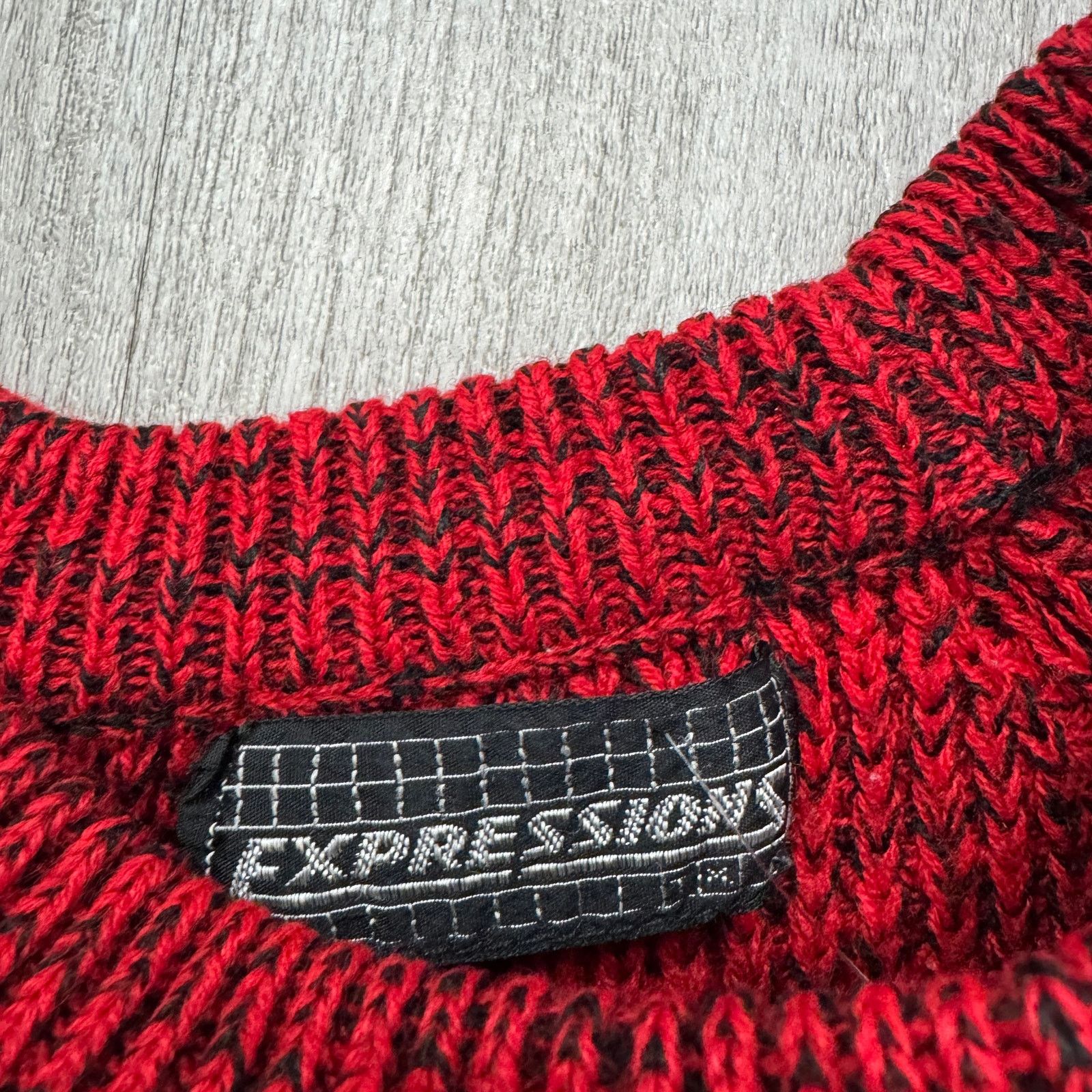 Vintage Vintage Expression Sweater Men's Medium Red Knit Crewneck Size US M / EU 48-50 / 2 - 4 Thumbnail