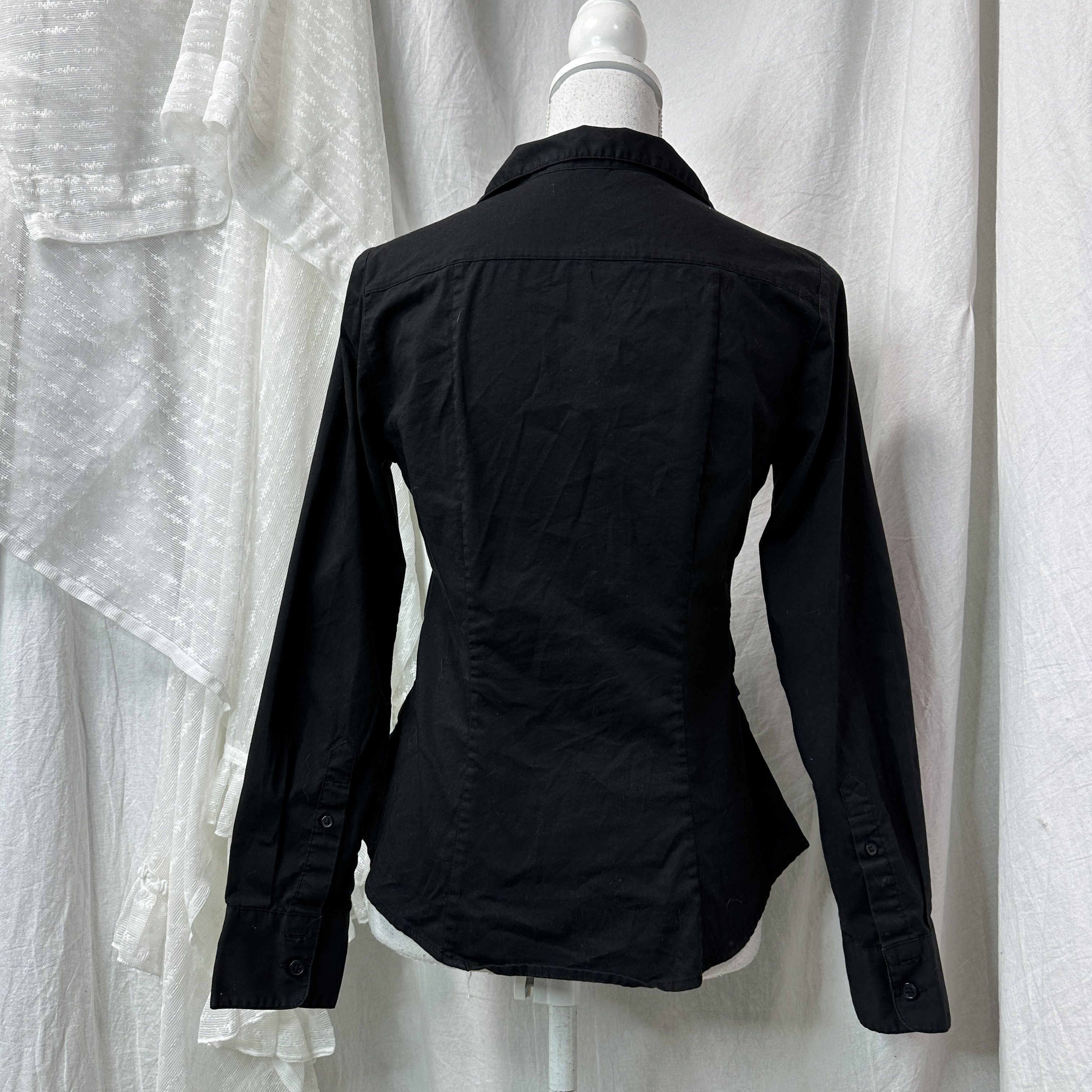 Vintage Vintage Fitted Goth Romantic Pleated Shirt Y2K Size S / US 4 / IT 40 - 6 Thumbnail