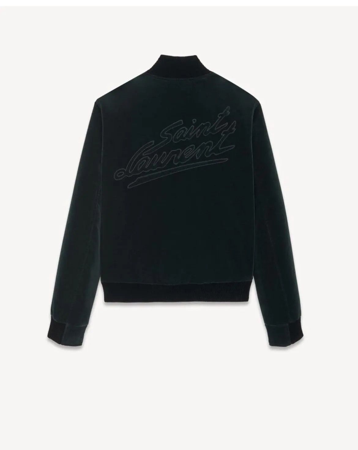 Saint Laurent Paris o1s1wg111124 Teddy Jacket in Cotton Velvet in Dark Green Size US L / EU 52-54 / 3 - 2 Thumbnail