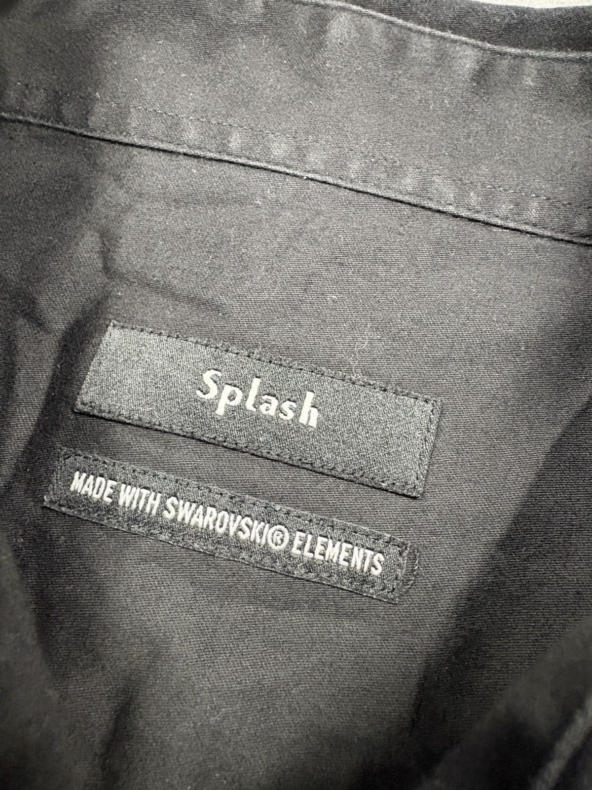 Other Splash Black Button Up Shirt Swarovski Crystal Collar Size L Size US L / EU 52-54 / 3 - 6 Thumbnail