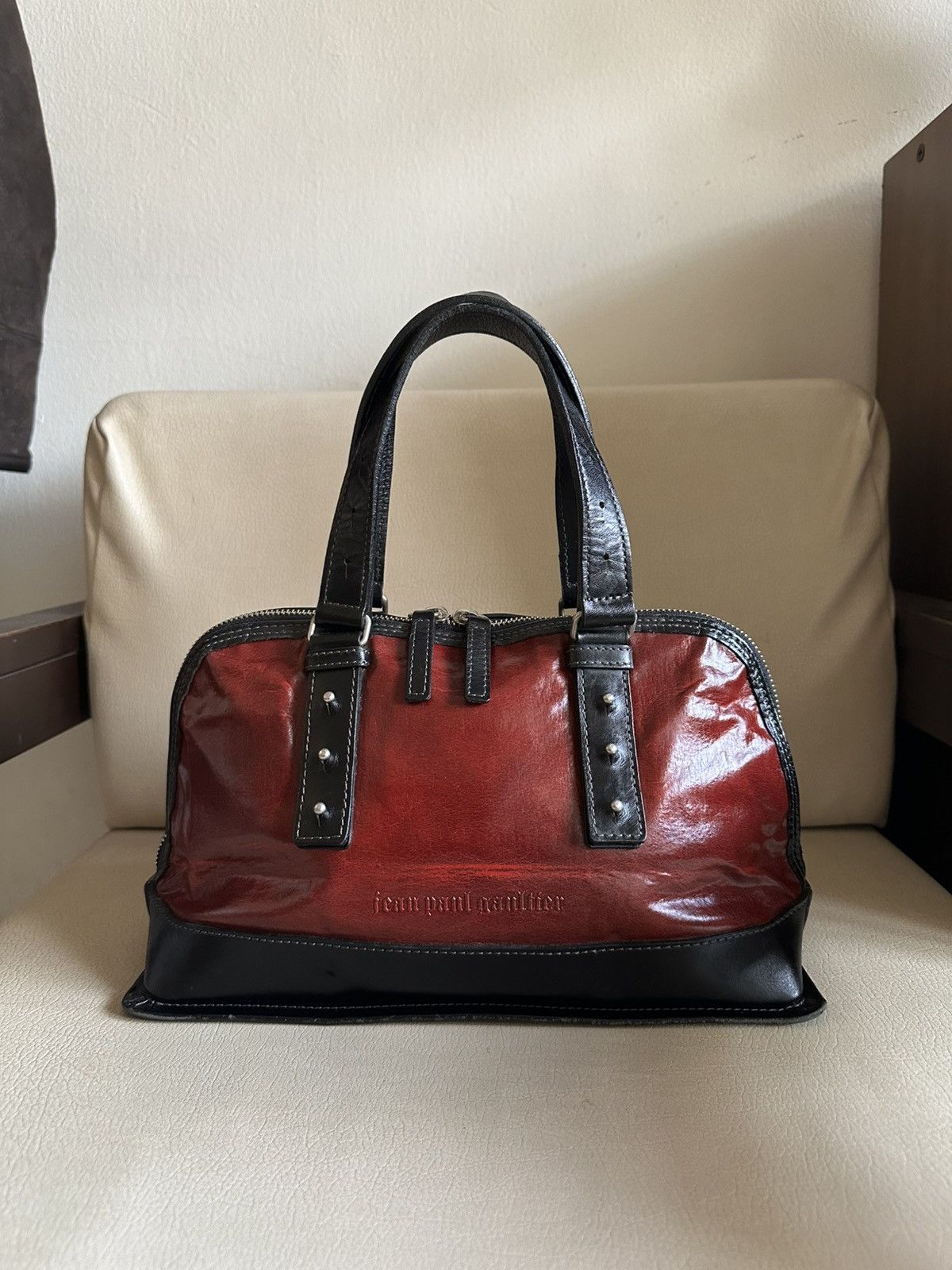 バッグ 90s Jean Paul Gaultier leather hand bag 90s Jean Paul Gaultier leather hand bag
