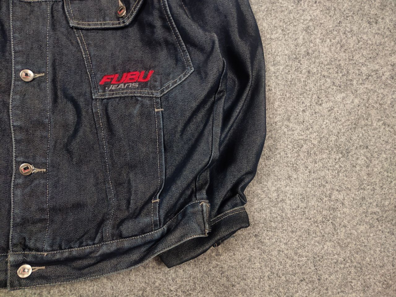Fubu Vintage Fubu Logo collection Indigo blue denim Jacket Y2K Size US L / EU 52-54 / 3 - 7 Thumbnail