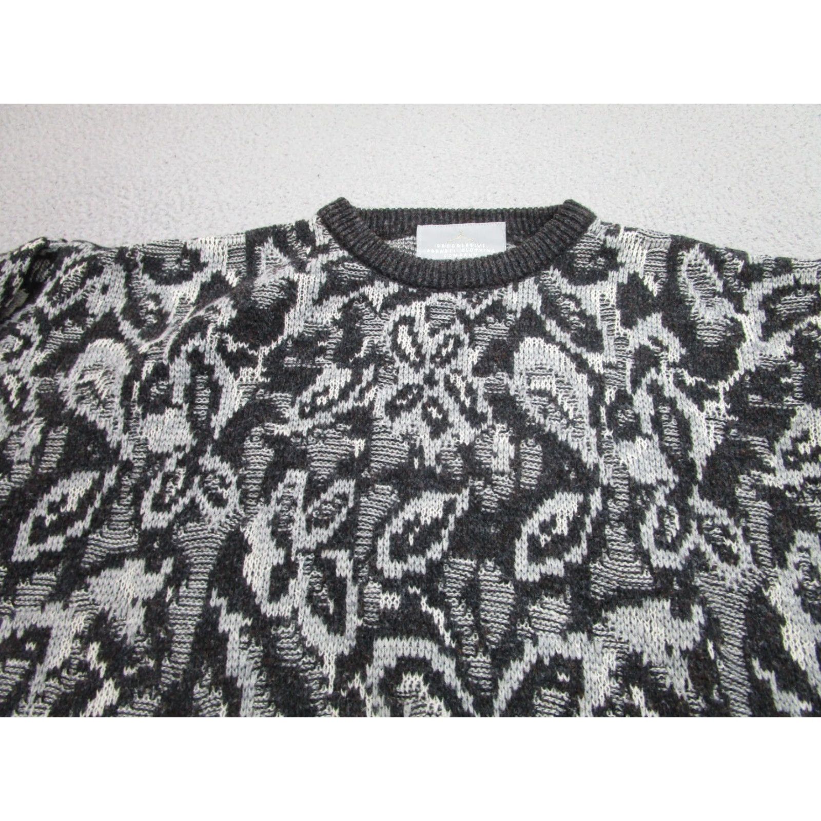 Vintage VINTAGE Progressive Apparel Sweater Mens L Gray Geometric Pullover 80s 90s Jumper Wool Acrylic Knit Crew Neck Casual Size US L / EU 52-54 / 3 - 2 Thumbnail
