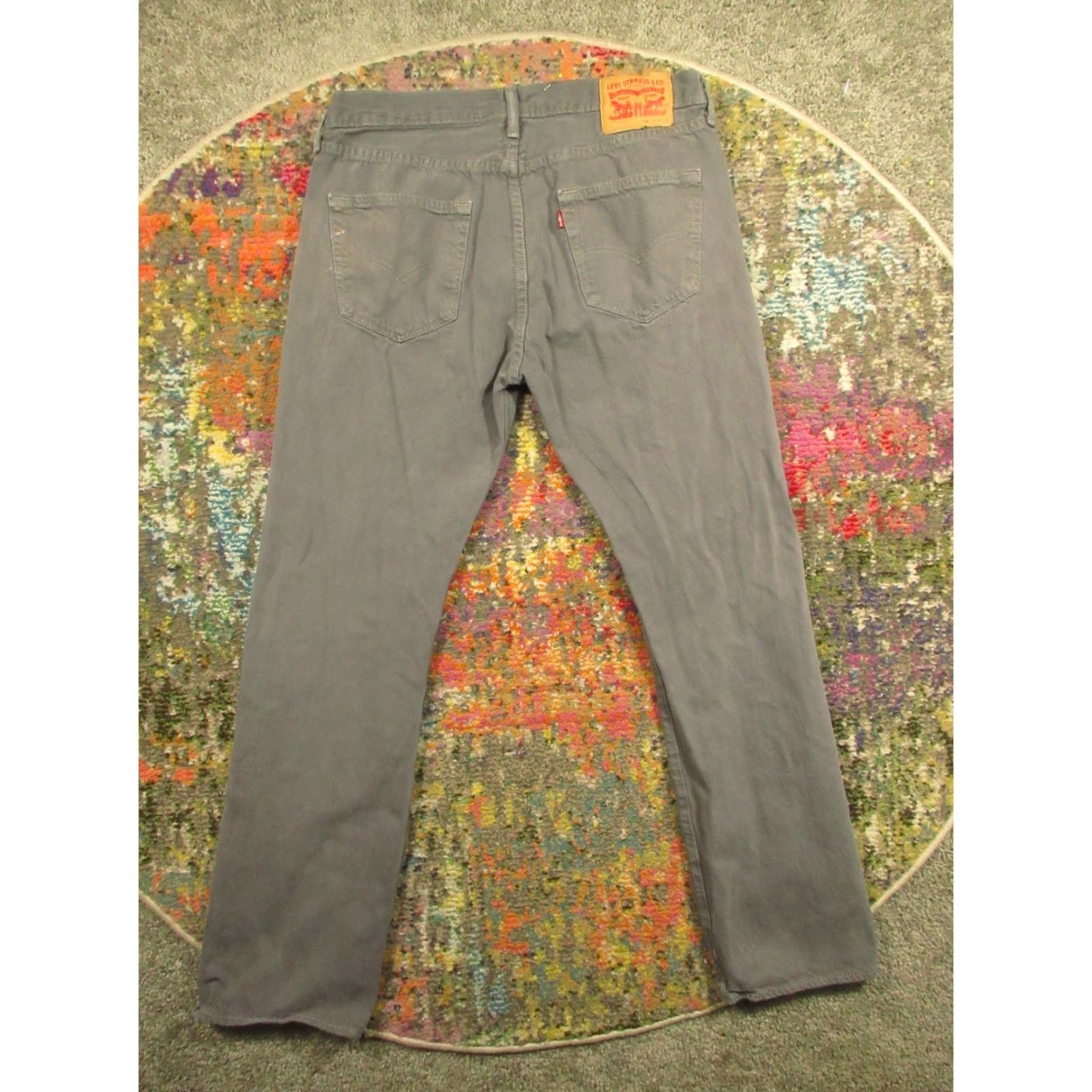Levi's LEVI'S 501 Jeans 34x32 Gray Denim Button Fly Regular Straight 5-Pocket Men Adult Classic USA Size US 34 / EU 50 - 2 Thumbnail