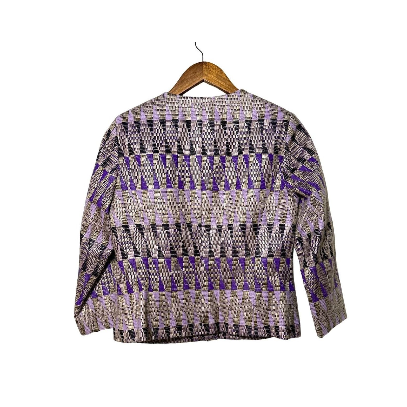 Other Doncaster Womens Cropped Blazer Size 4 Purple Black Size S / US 4 / IT 40 - 2 Thumbnail