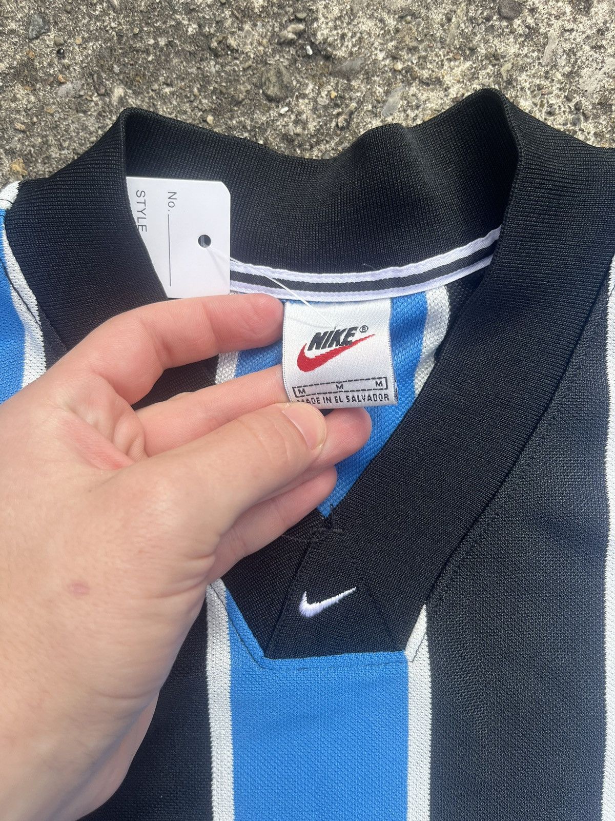 Nike × Vintage Vintage Nike Center swoosh striped soccer jersey Size US M / EU 48-50 / 2 - 4 Thumbnail