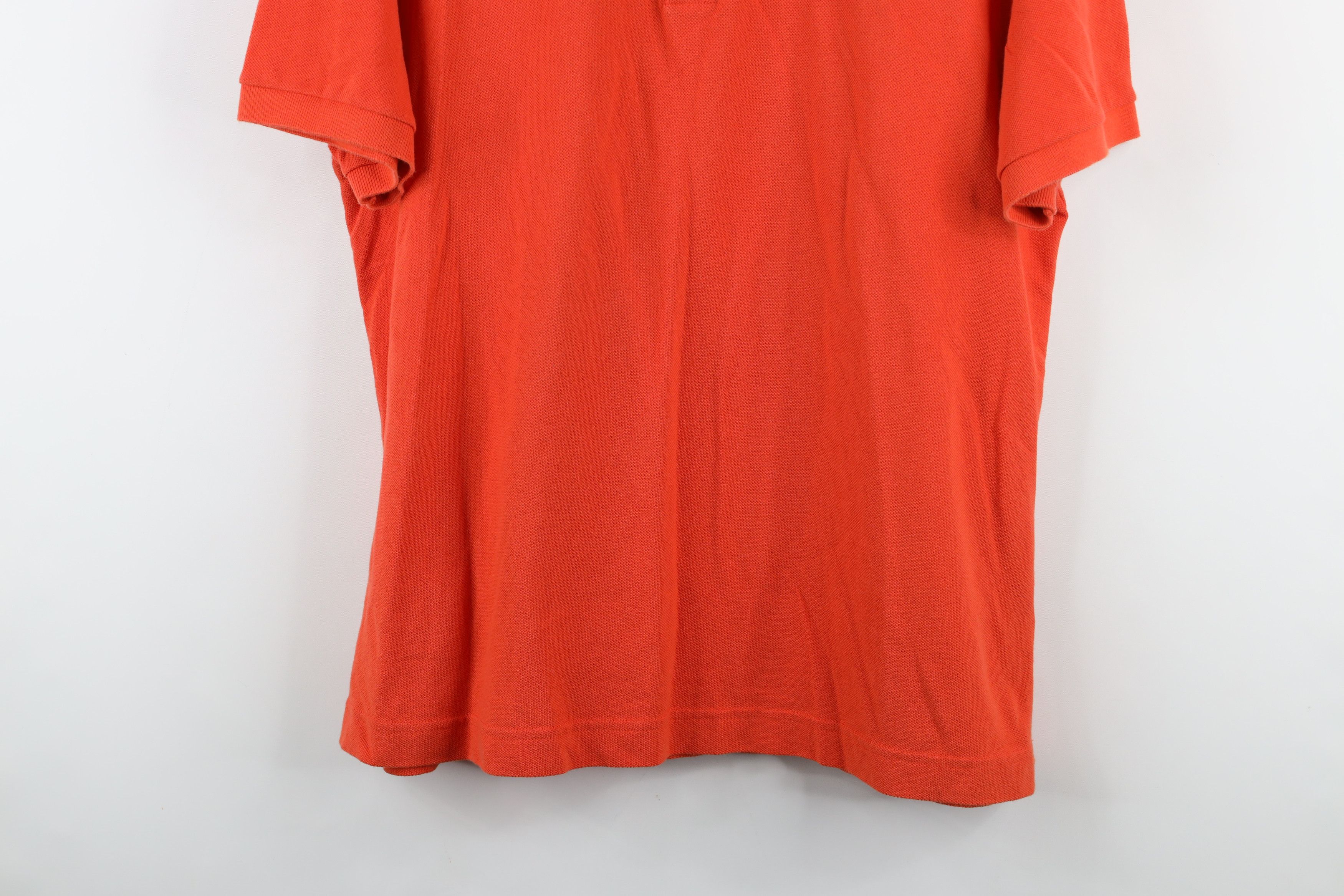 Lacoste × Vintage Lacoste Logo Pique Cotton Knit Collared Polo Shirt Orange Size US XL / EU 56 / 4 - 3 Thumbnail
