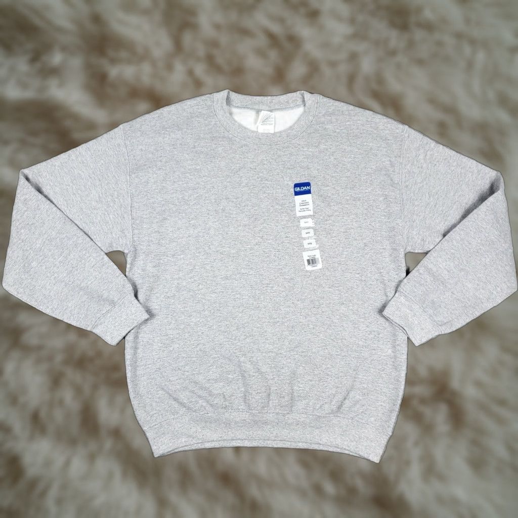 Gildan Gildan Mens Gray Crew Neck Pullover Sweater Sweatshirt Adult Medium Size US M / EU 48-50 / 2 - 1 Thumbnail