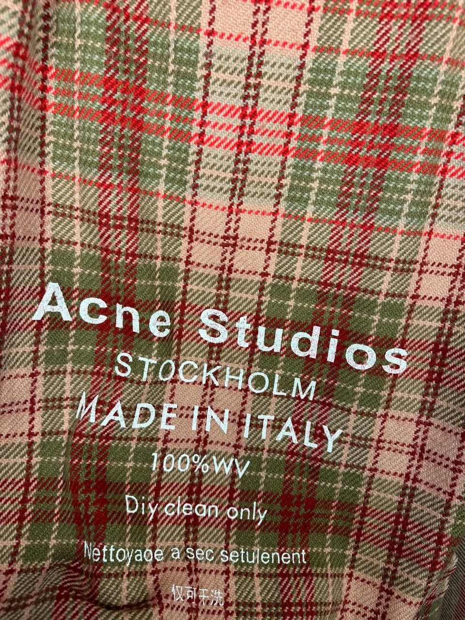 Vintage Acne Studios Red Check Big Poncho Scarf Big White Logo Size ONE SIZE - 8 Thumbnail