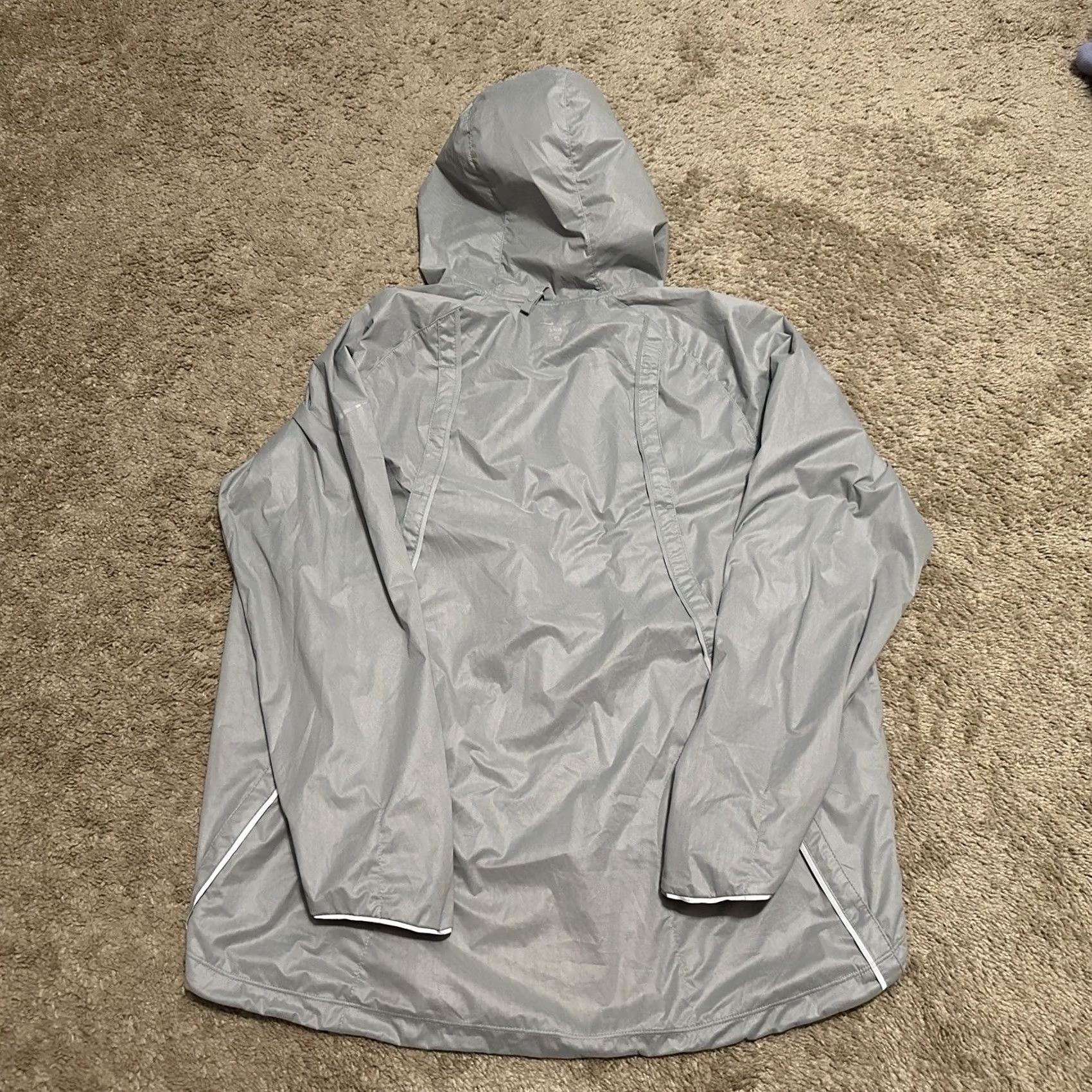 Nike Nike Shield Jacket Womens Large Gray Hooded Full Zip Running Windbreaker Size L / US 10 / IT 46 - 5 Thumbnail