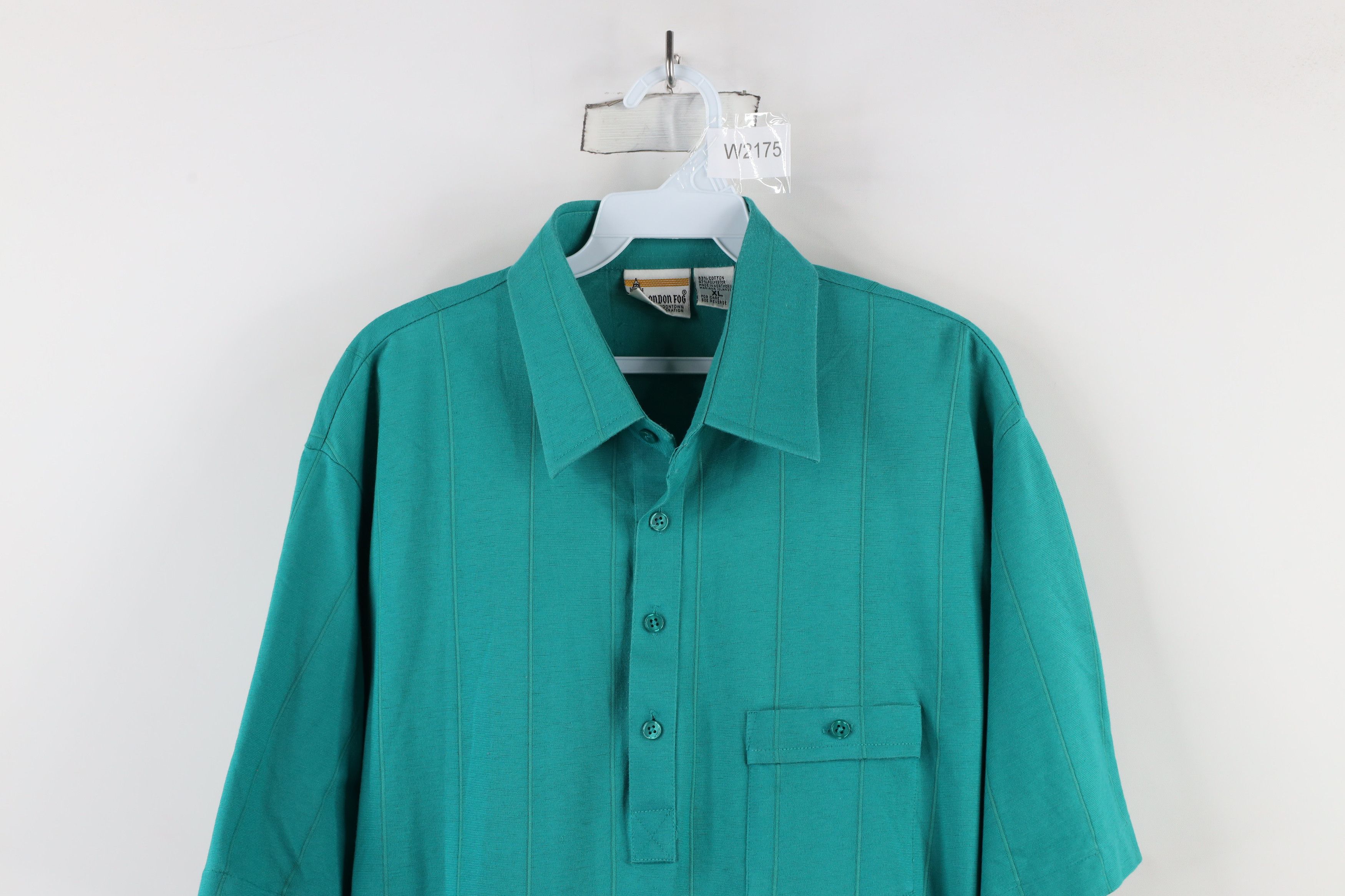 Vintage Vintage 90s Streetwear Knit Collared Polo Shirt Teal USA Size US XL / EU 56 / 4 - 2 Thumbnail