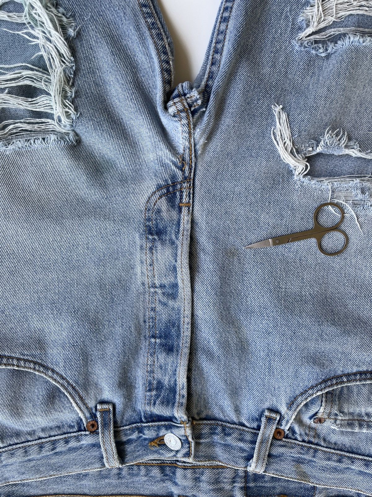 Levi's Vintage Clothing Vintage Levis 522 Ripped Distressed Denim Size US 32 / EU 48 - 9 Thumbnail