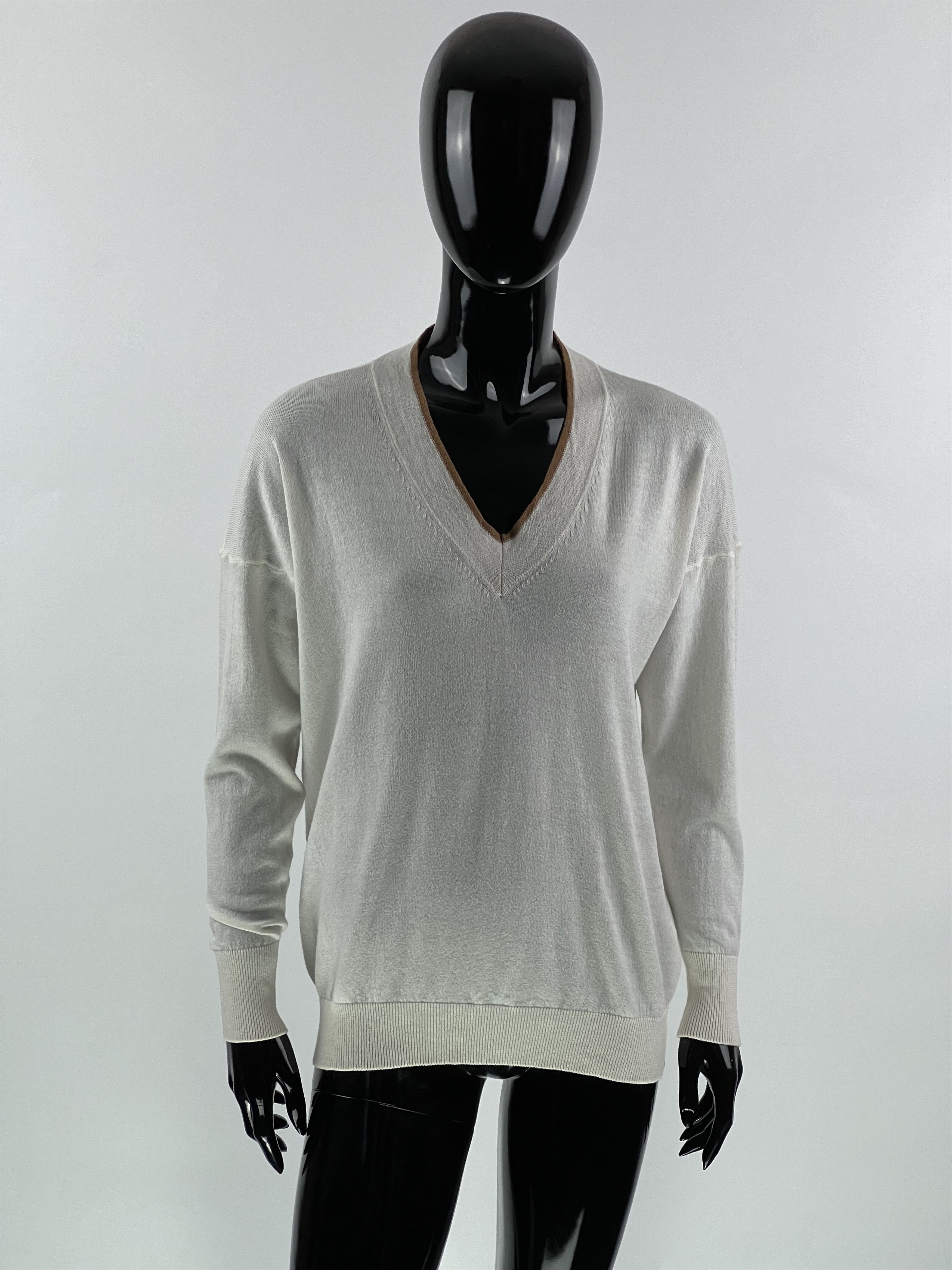 Other Annalisa Bucci Cotton Cashmere V-Neck Sweater Size IT42 Size M / US 6-8 / IT 42-44 - 1 Thumbnail