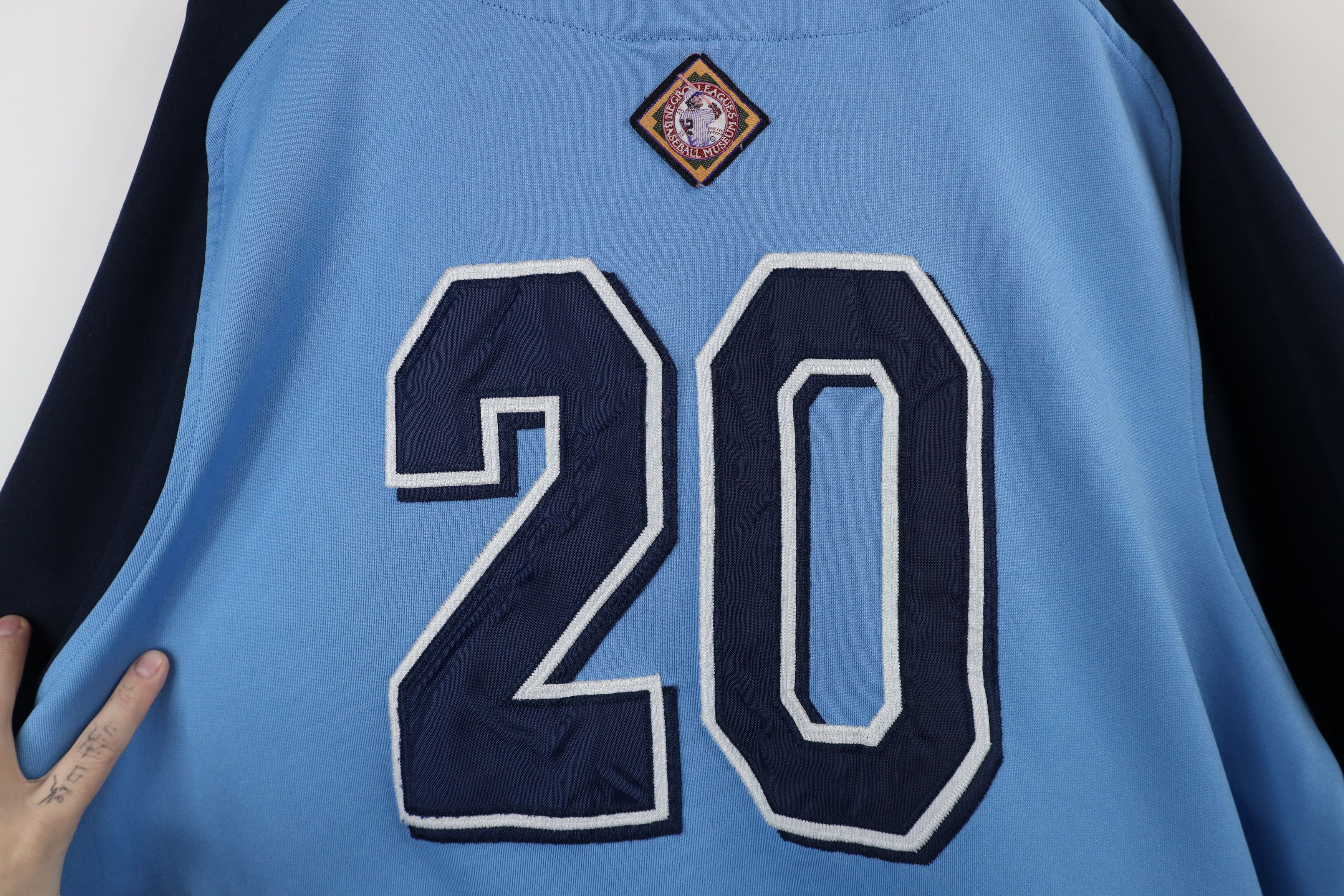 Vintage Vintage 90s Leagues Homestead Grays Baseball Jersey Blue Size US XXL / EU 58 / 5 - 12 Thumbnail