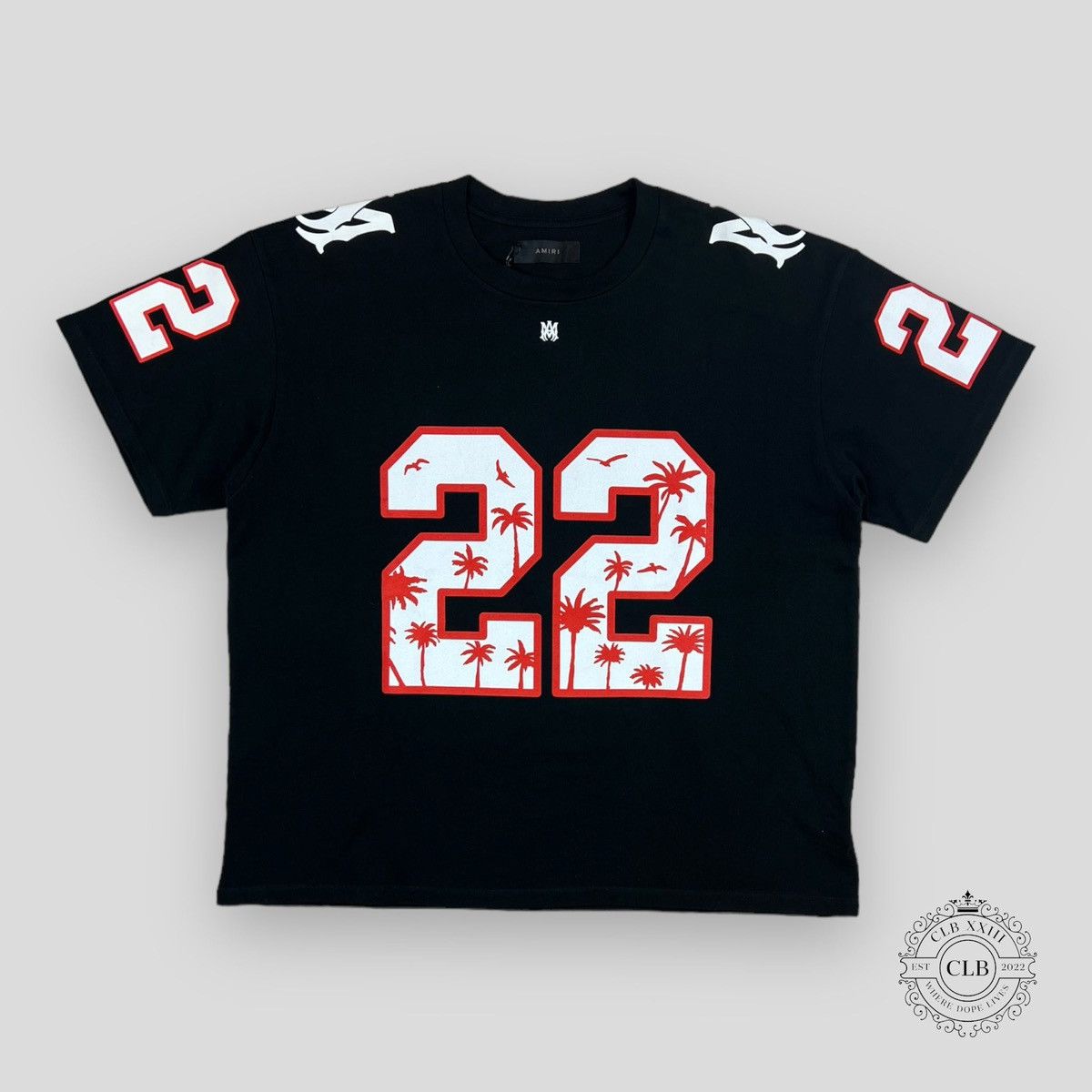 Amiri AMIRI OVERSIZED 22 FOOTBALL TEE Size US XL / EU 56 / 4 - 1 Thumbnail
