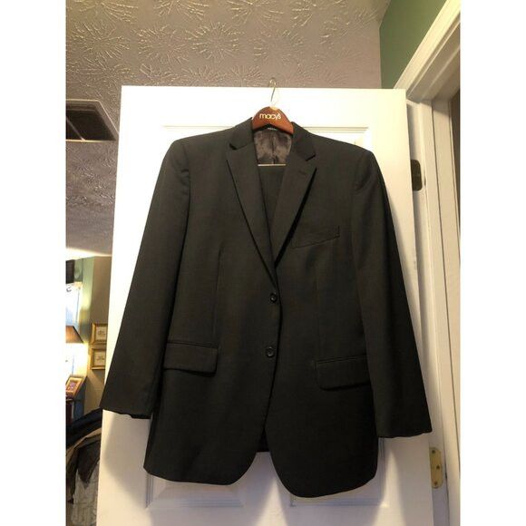 Pronto Uomo pronto uomo men's charcoal 100%wool 2pc suit 44R pants:38/31 Size 44R - 2 Thumbnail