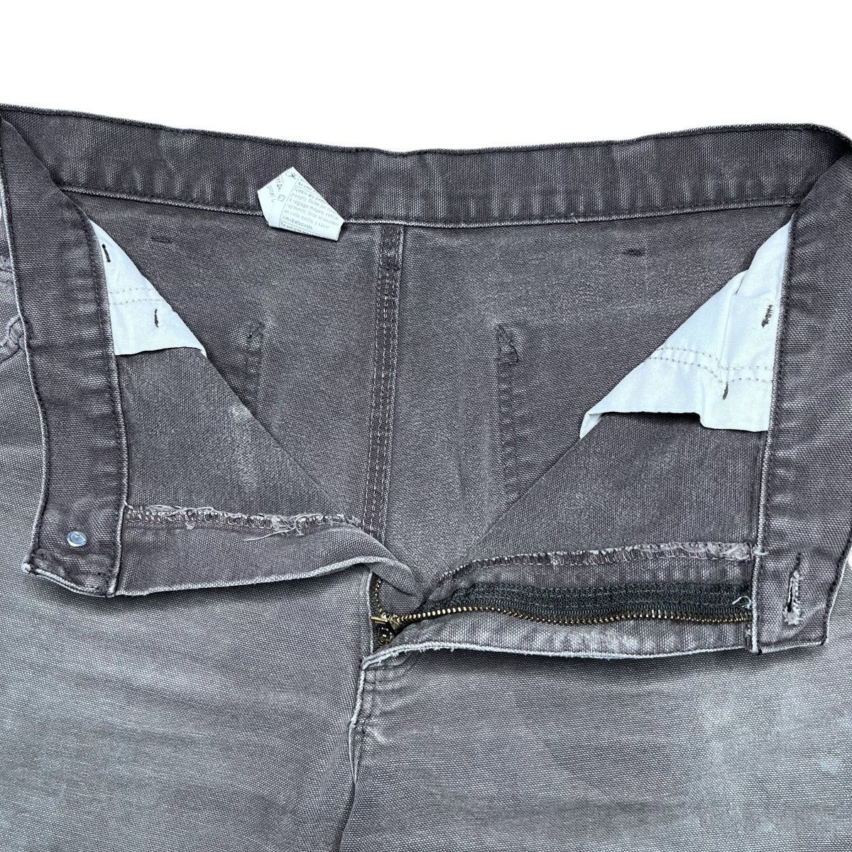 Carhartt × Vintage 2000s Carhartt Brown Carpenter Canvas Distressed Pants Size US 33 - 3 Thumbnail