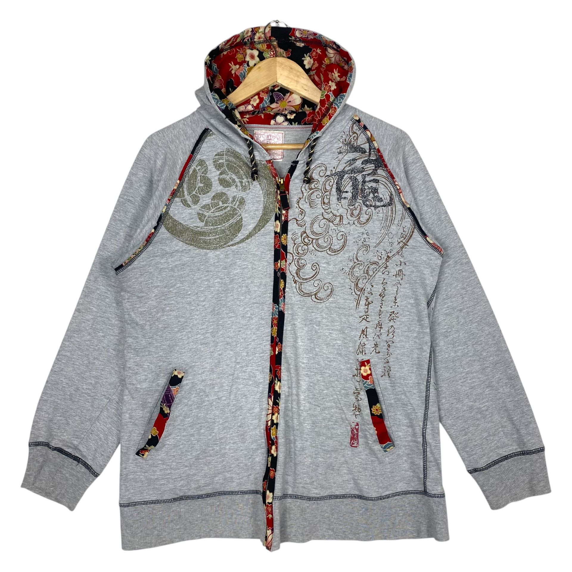 Japanese Brand 💥 KARAKURI JAPANESE SUKAJAN ZIPPER HOODED SWEATER Size US M / EU 48-50 / 2 - 1 Thumbnail