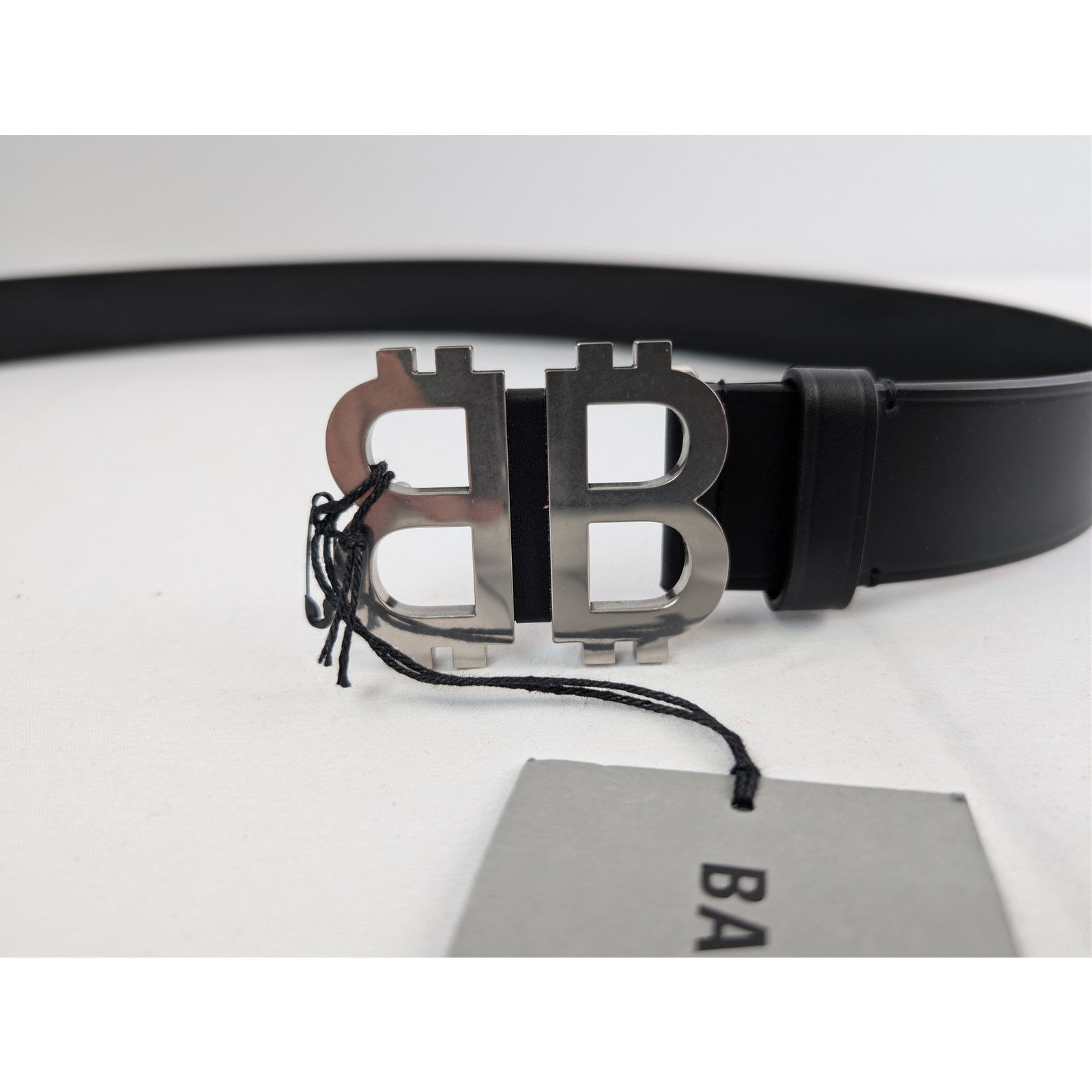 Balenciaga o1rshd1 Size: 85cm / Natural Calf Belt Crypto BB 35 in Black Size 34 - 6 Thumbnail