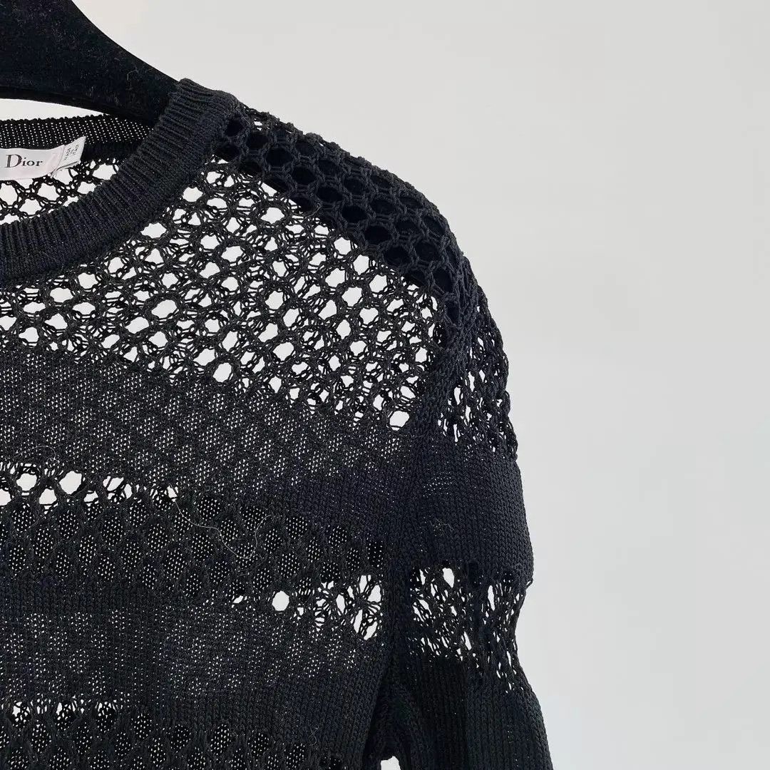 Dior DIOR Black Cutout Crewneck Knit Top F40 Size M / US 6-8 / IT 42-44 - 3 Thumbnail